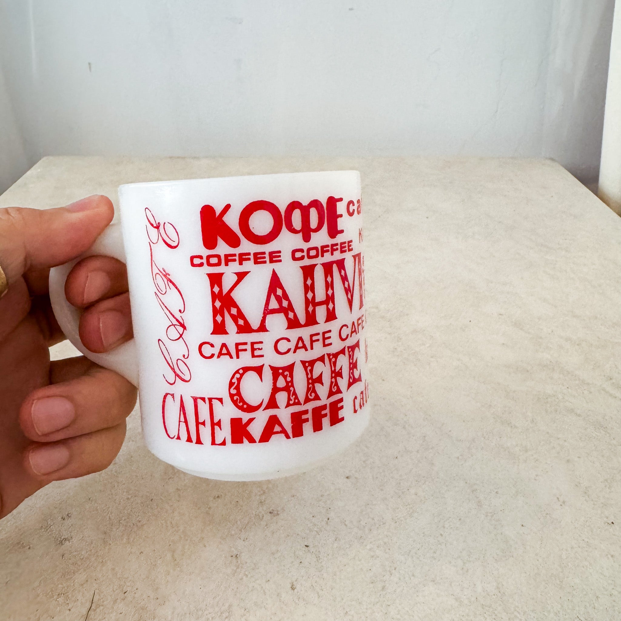 CAFE Milk Glass Mug /  CAFEミルクガラスマグ