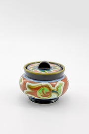 Lidded Pottery Jar with Abstract Patterns / 抽象文様 蓋付ポプリポット（ジャー）