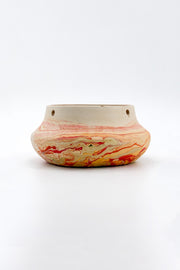 Nemadji Pottery Marbled Bowl (Red) / ネマジ 陶器 ボウル（赤系マーブル）
