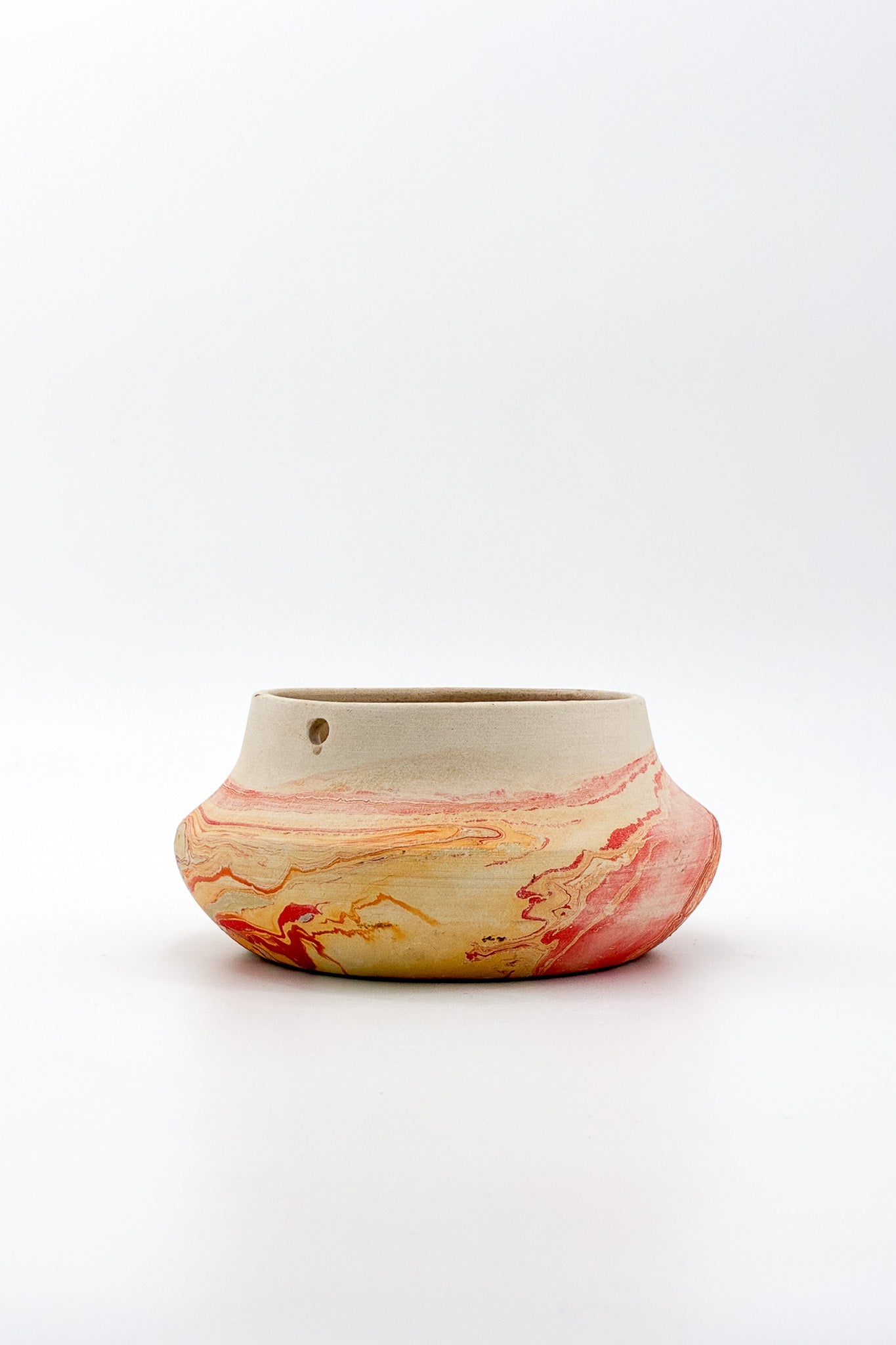 Nemadji Pottery Marbled Bowl (Red) / ネマジ 陶器 ボウル（赤系マーブル）
