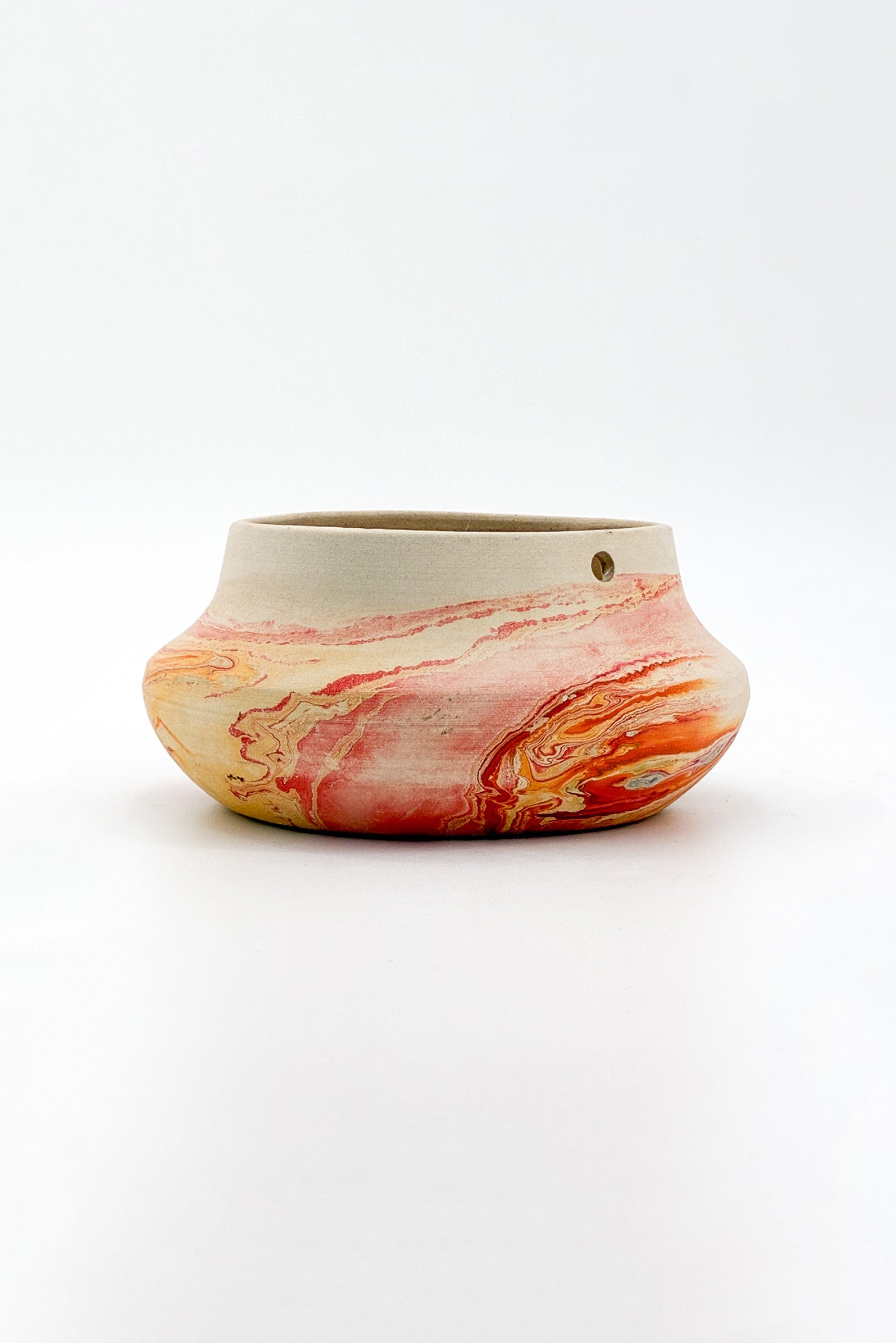 Nemadji Pottery Marbled Bowl (Red) / ネマジ 陶器 ボウル（赤系マーブル）