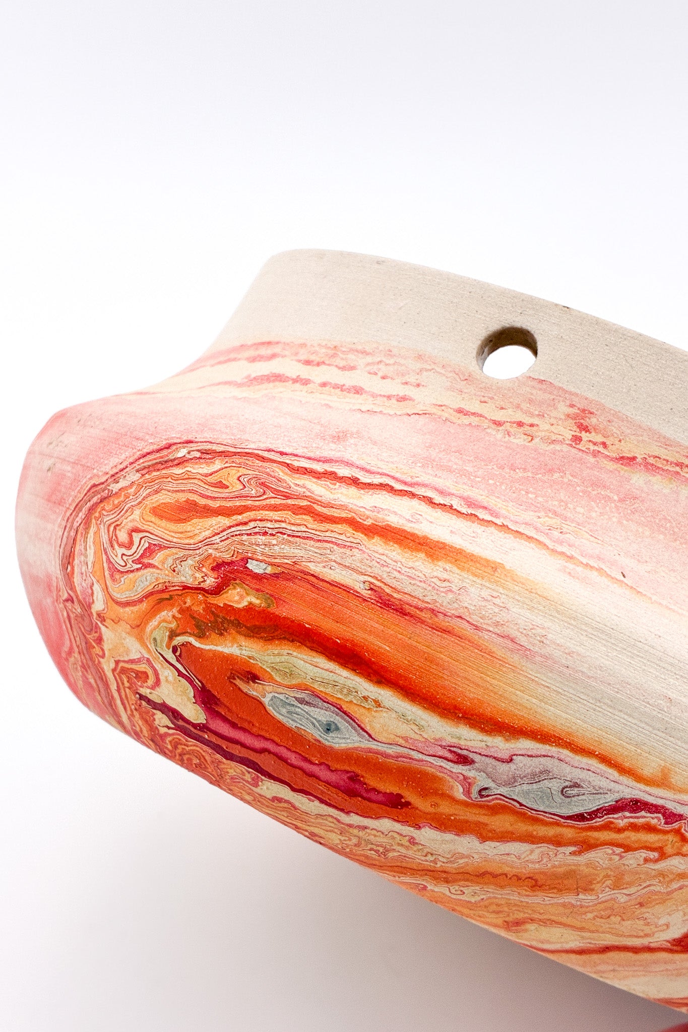 Nemadji Pottery Marbled Bowl (Red) / ネマジ 陶器 ボウル（赤系マーブル）