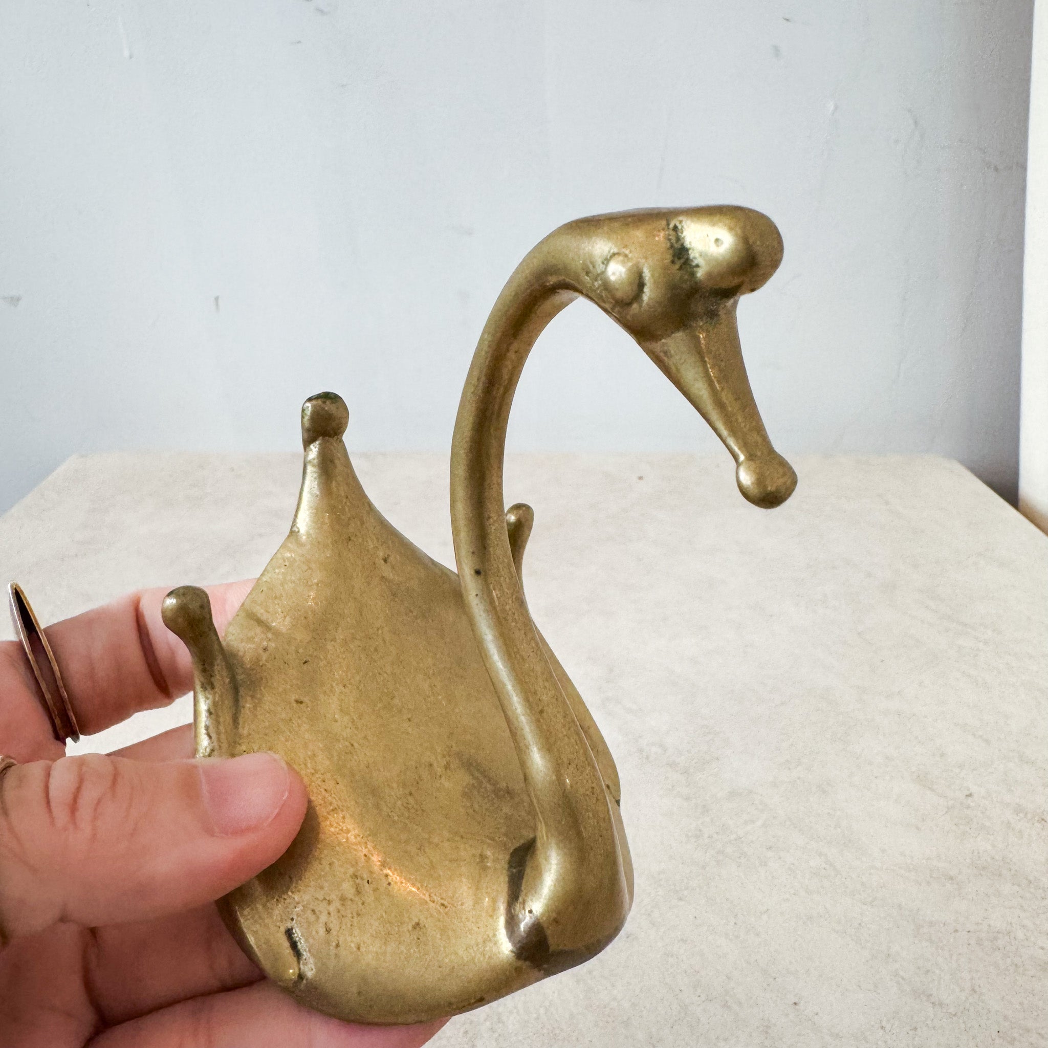 Brass Swan Figurine / 真鍮製白鳥のオブジェ