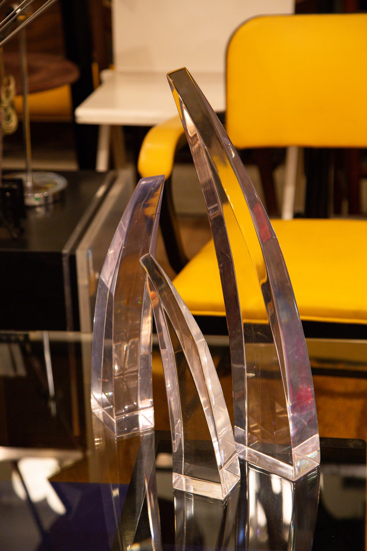 Lucite Horn Object Set / ルーサイト ホーン オブジェ 3点セット