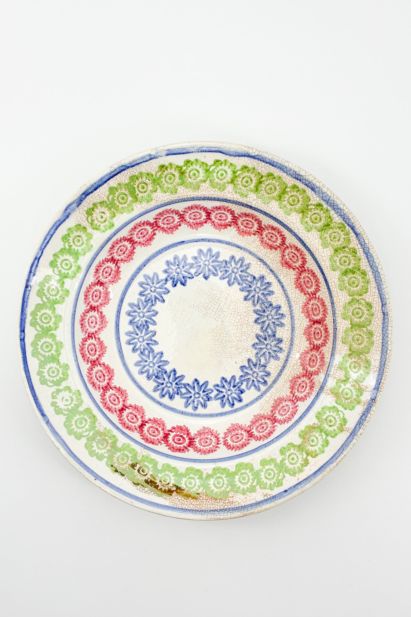 Pictorial Ceramic Plate (Flower Pattern) / 陶器 絵皿 (花柄)