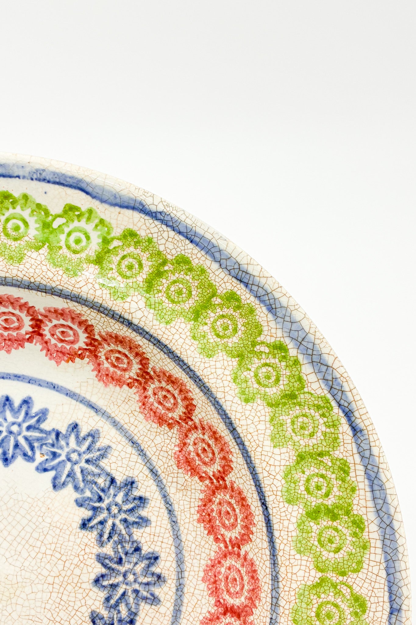 Pictorial Ceramic Plate (Flower Pattern) / 陶器 絵皿 (花柄)