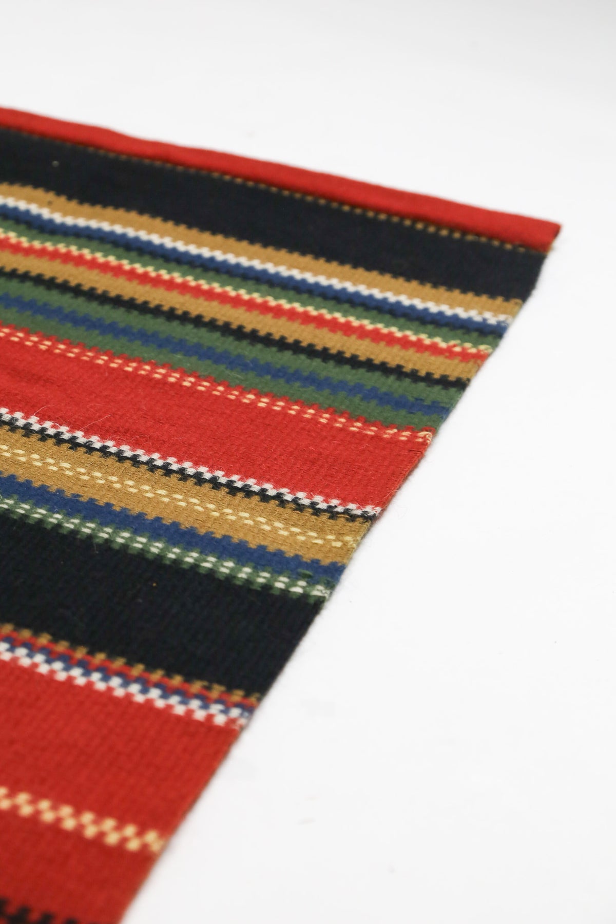 Vintage Finnish Striped Raanu Woven Runner Rug / ヴィンテージ フィンランド ラーヌ織り ストライプ ラグ ランナー