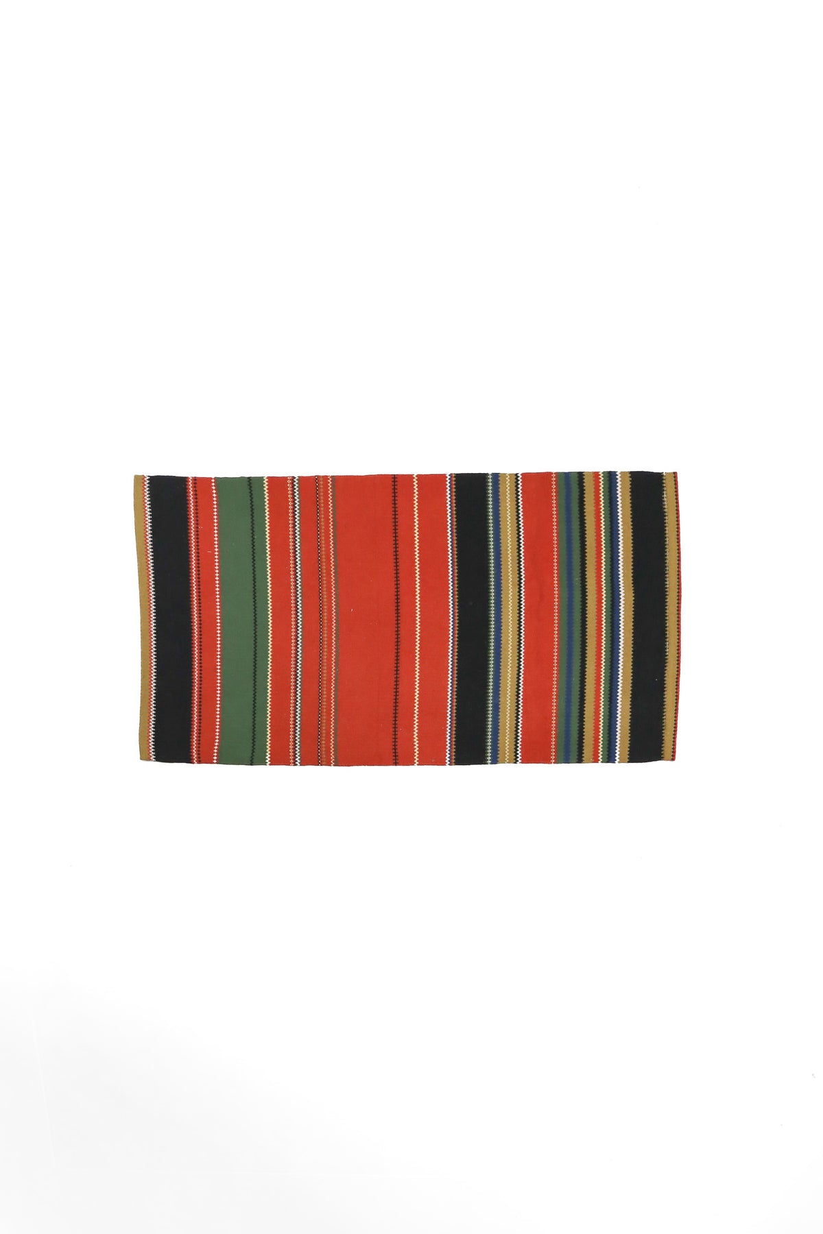 Vintage Finnish Striped Raanu Woven Runner Rug / ヴィンテージ フィンランド ラーヌ織り ストライプ ラグ ランナー