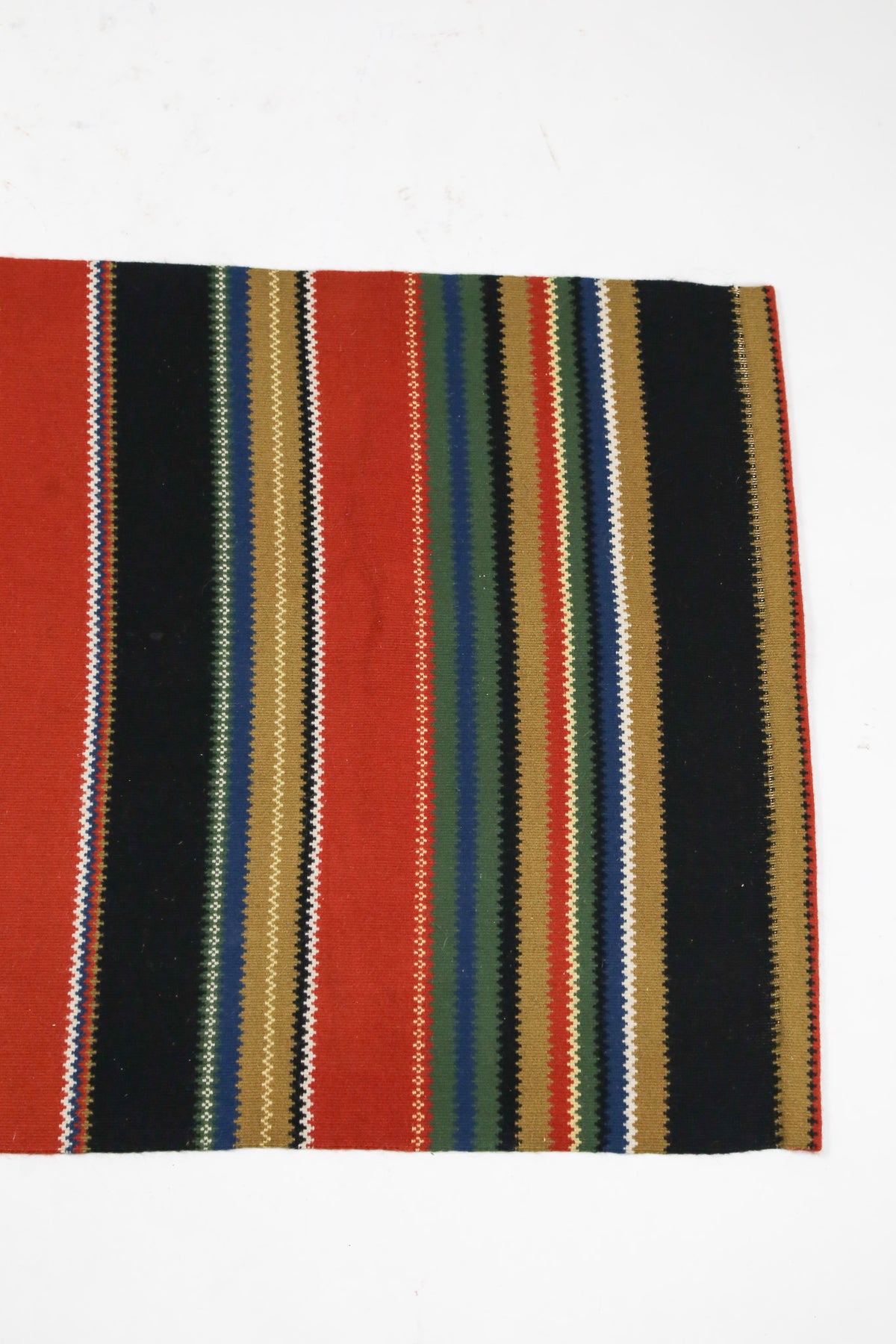 Vintage Finnish Striped Raanu Woven Runner Rug / ヴィンテージ フィンランド ラーヌ織り ストライプ ラグ ランナー