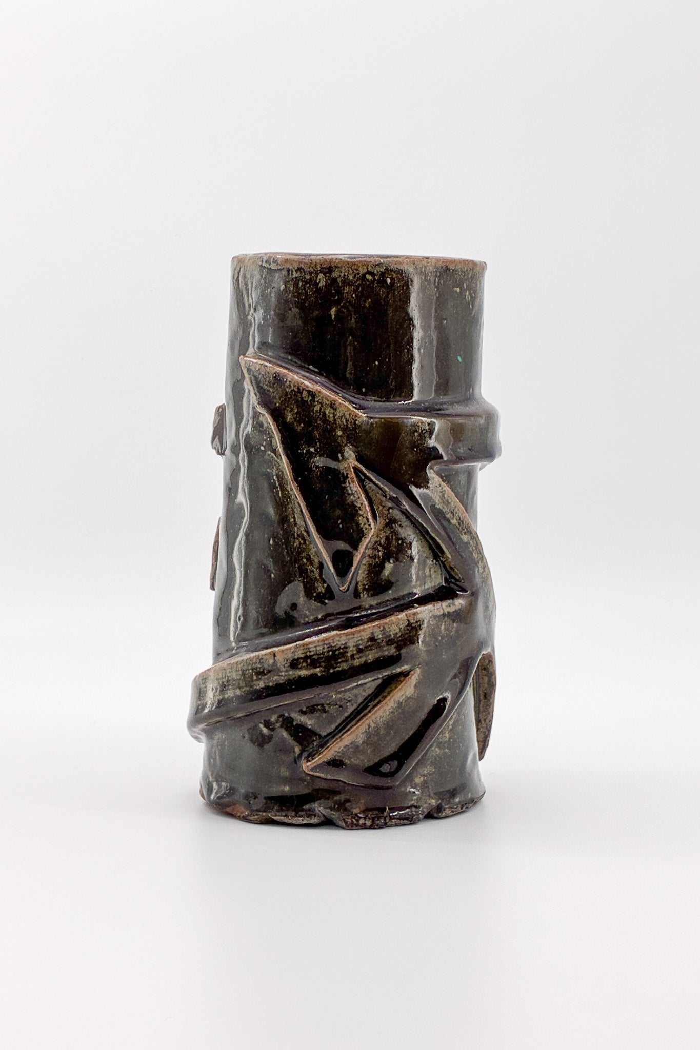 Ceramic Flower Vase Brown / 陶器フラワーベース ブラウン