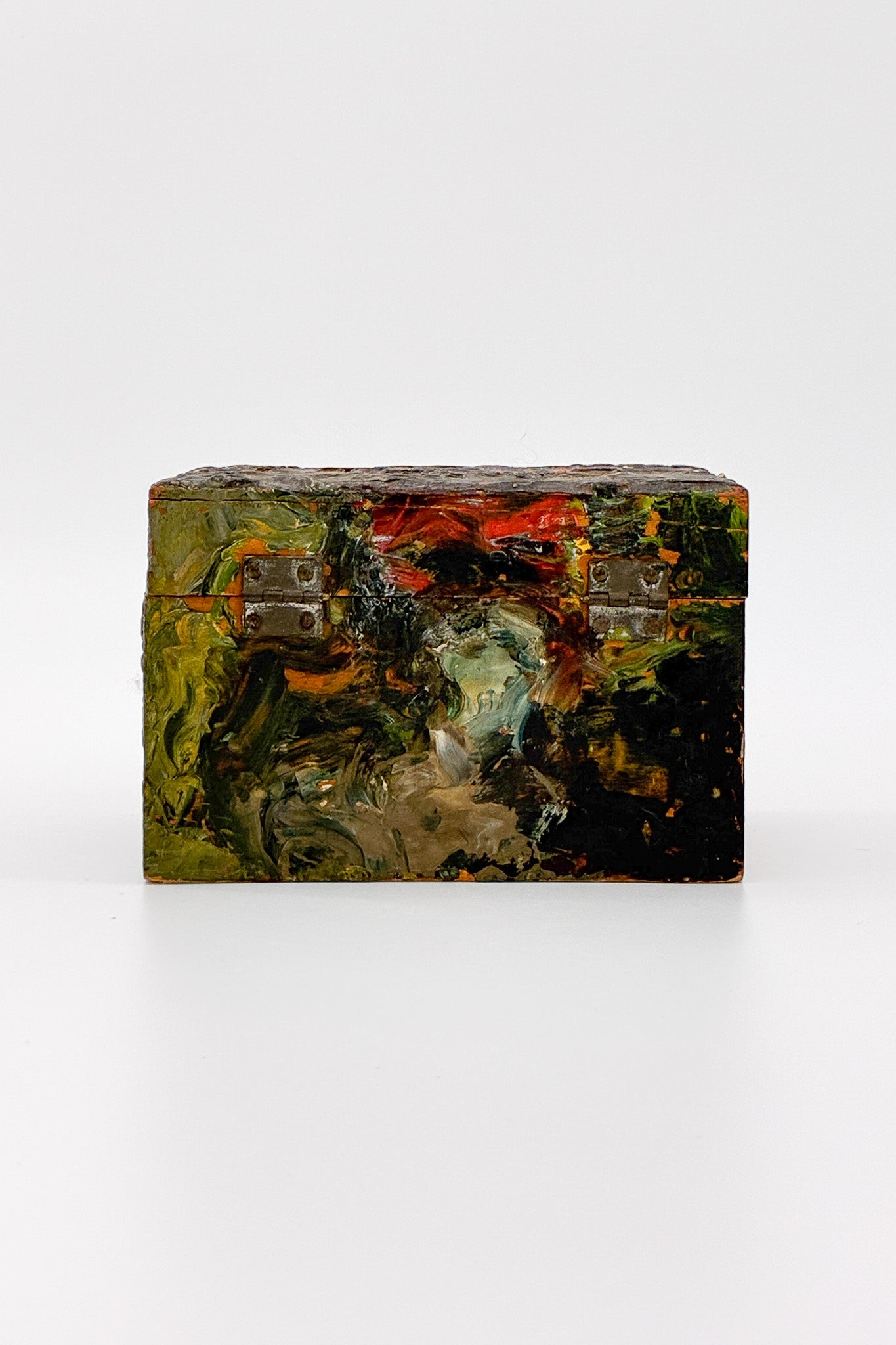 Abstract Oil Painted Wood Box / 抽象油彩ペイント・ウッドボックス