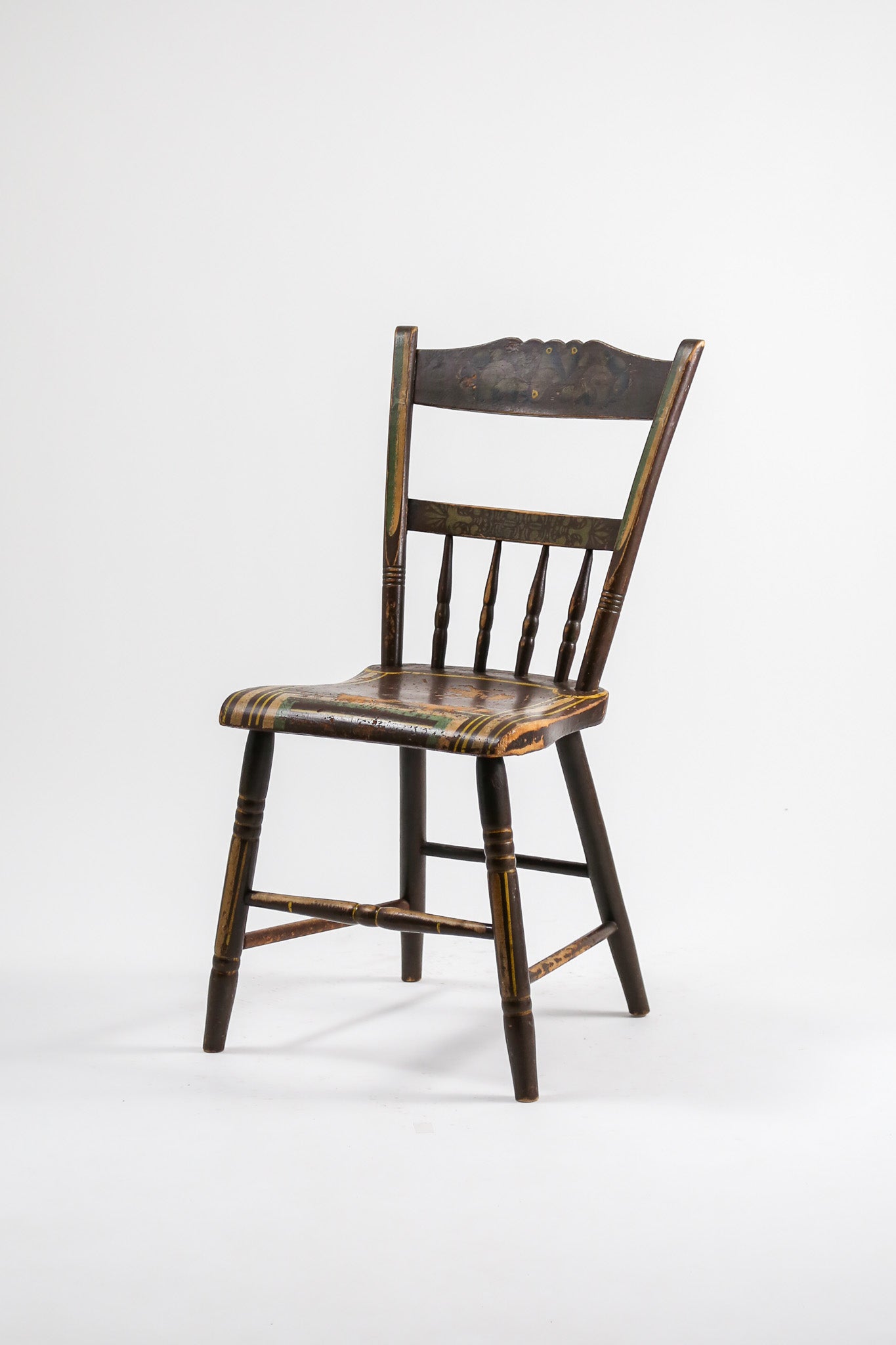 Antique Hand-Painted Spindle Chair / アンティーク ハンドペイント スピンドルチェア