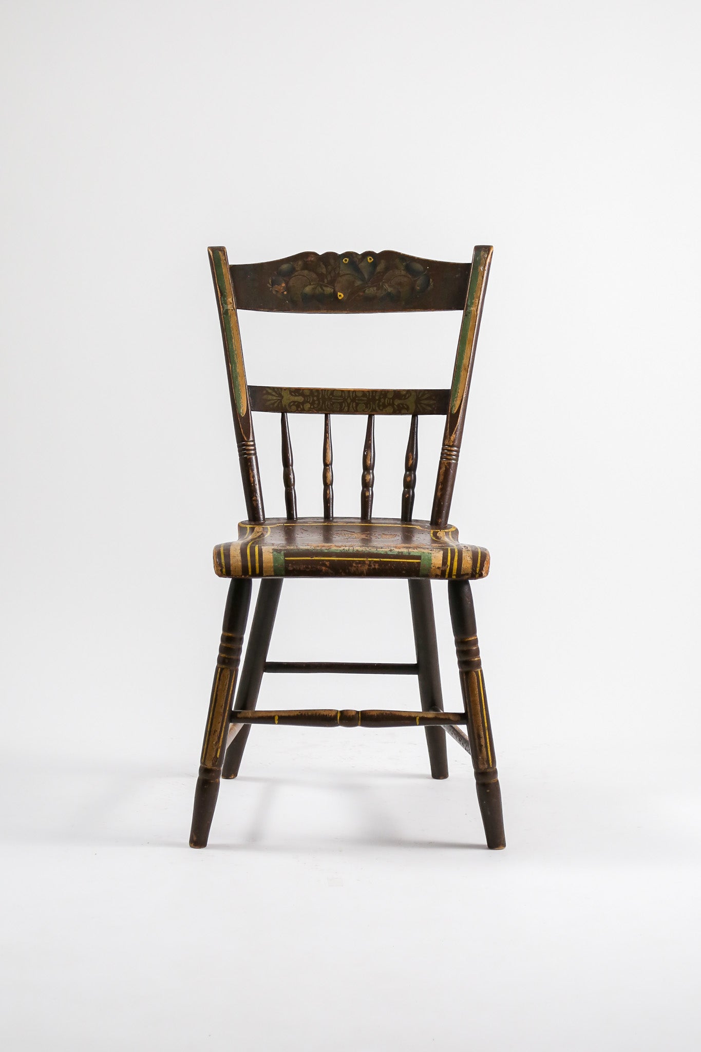 Antique Hand-Painted Spindle Chair / アンティーク ハンドペイント スピンドルチェア