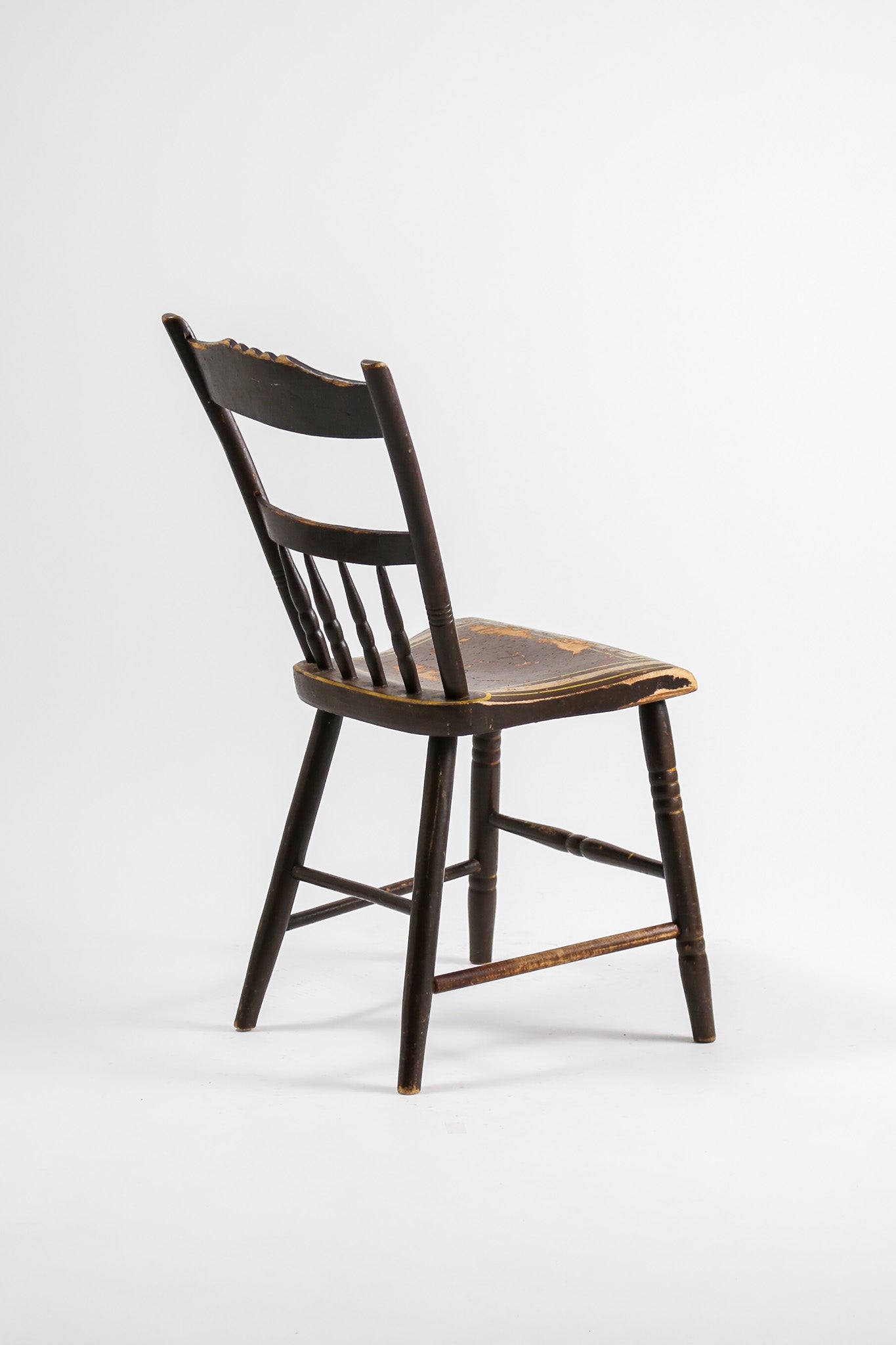 Antique Hand-Painted Spindle Chair / アンティーク ハンドペイント スピンドルチェア