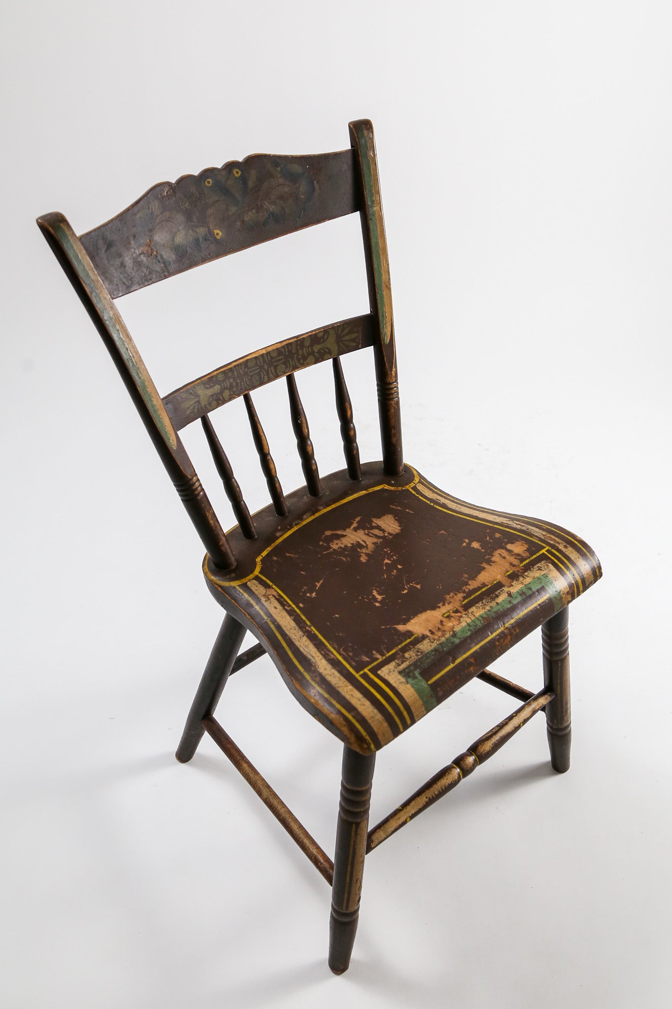 Antique Hand-Painted Spindle Chair / アンティーク ハンドペイント スピンドルチェア