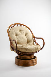 Vintage Rattan Swivel Lounge Chair / ヴィンテージ ラタン スウィーベル ラウンジチェア