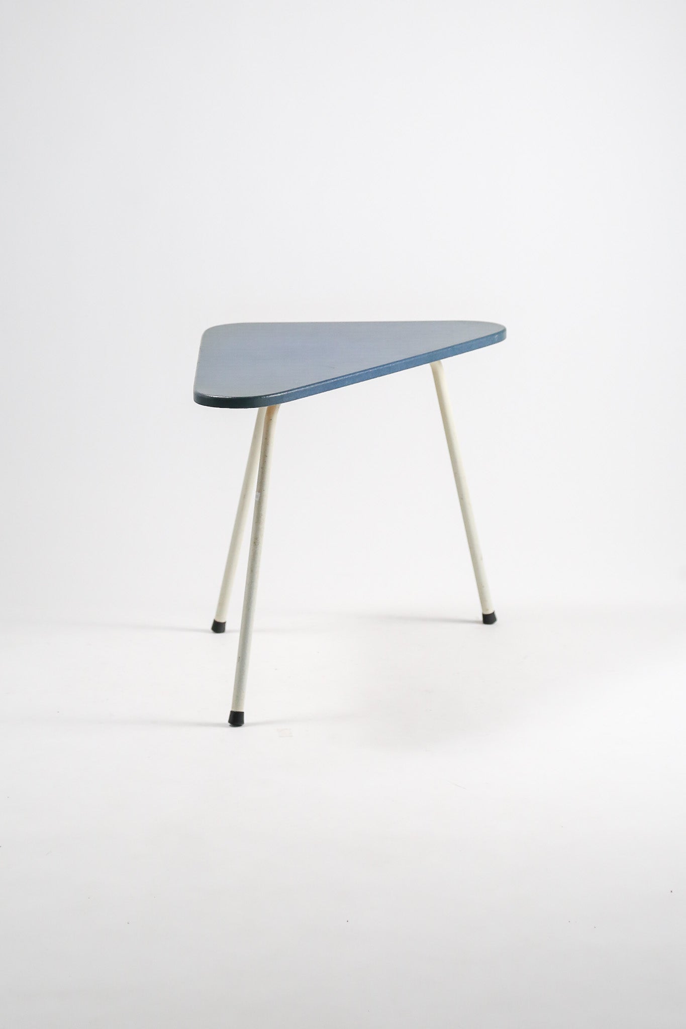 Triangular Coffee Table with Blue Top / 三角形テーブル ブルー天板