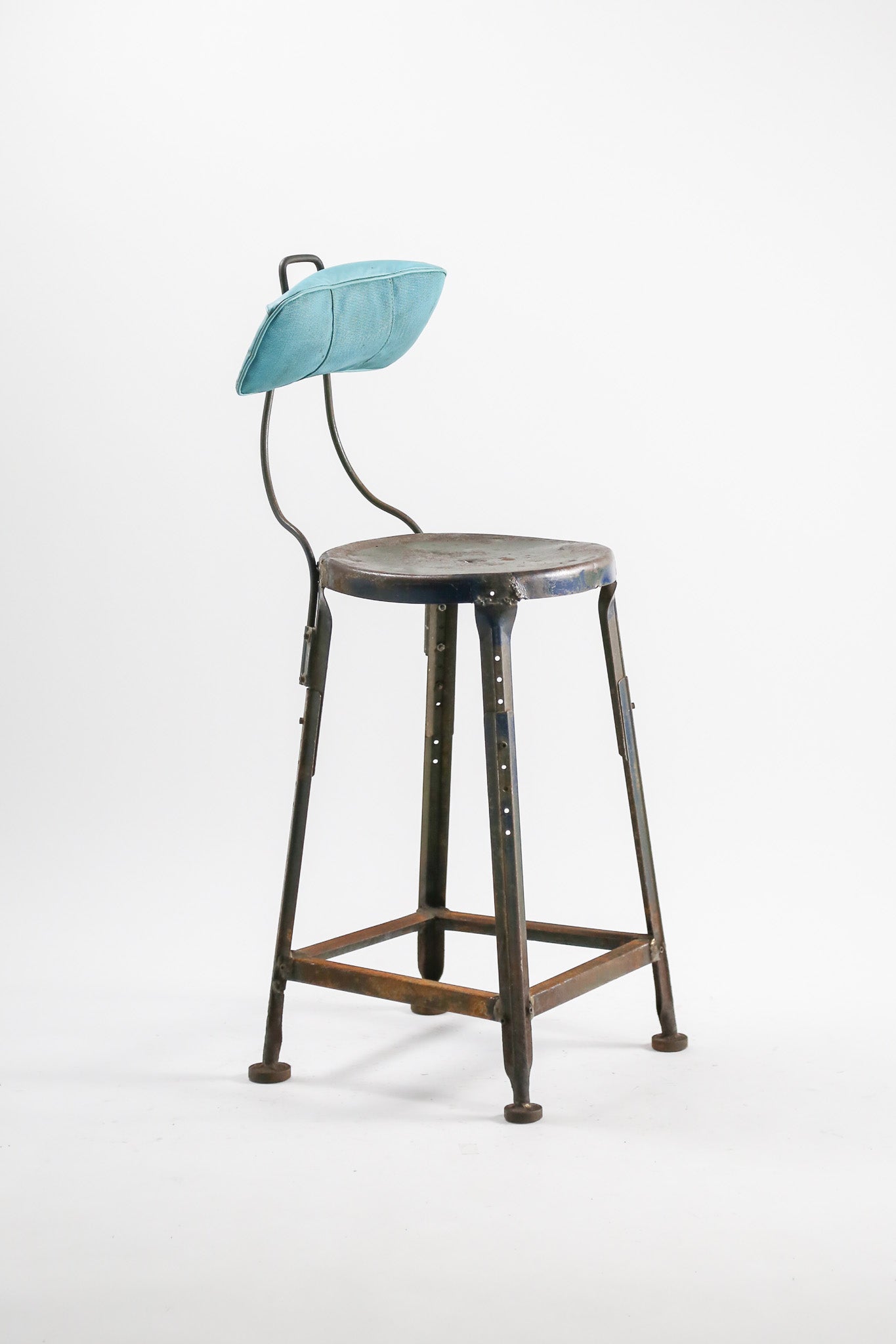 Vintage Industrial Stool with Adjustable Backrest / ヴィンテージ インダストリアル スツール（バックレスト付）