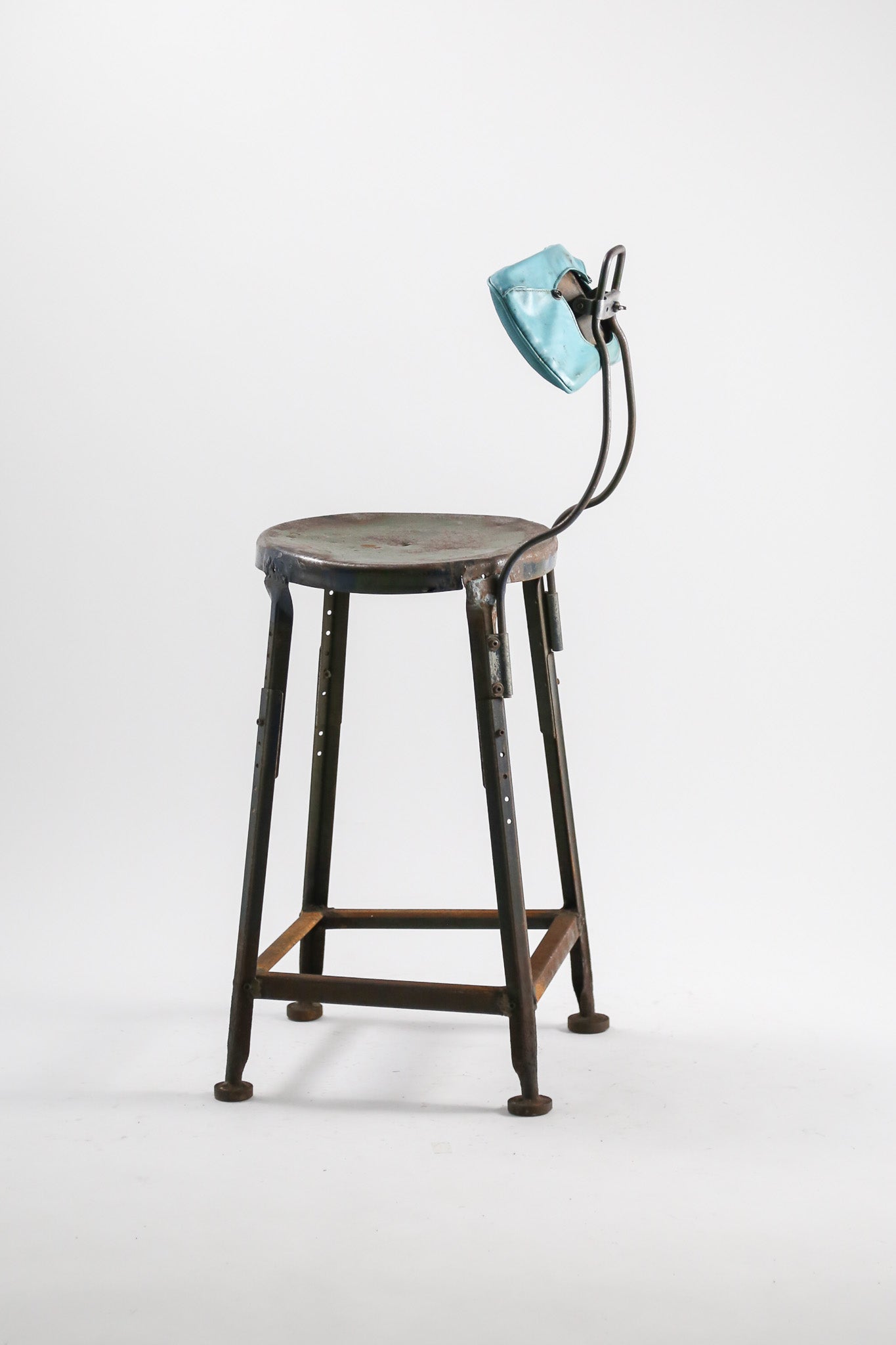 Vintage Industrial Stool with Adjustable Backrest / ヴィンテージ インダストリアル スツール（バックレスト付）