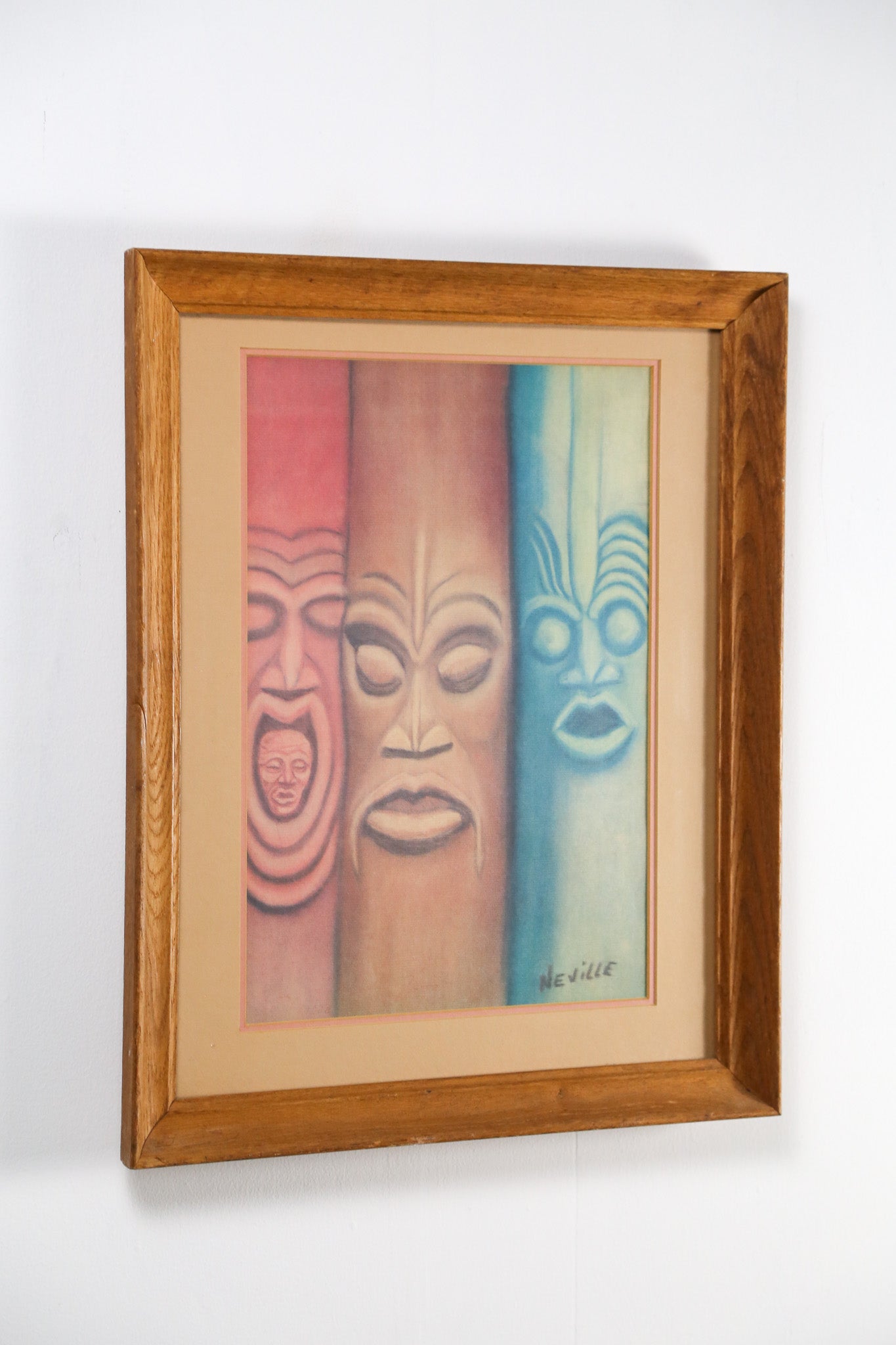 Tiki Hawaiian Tribal Relief Print / ハワイアン Tiki プリント
