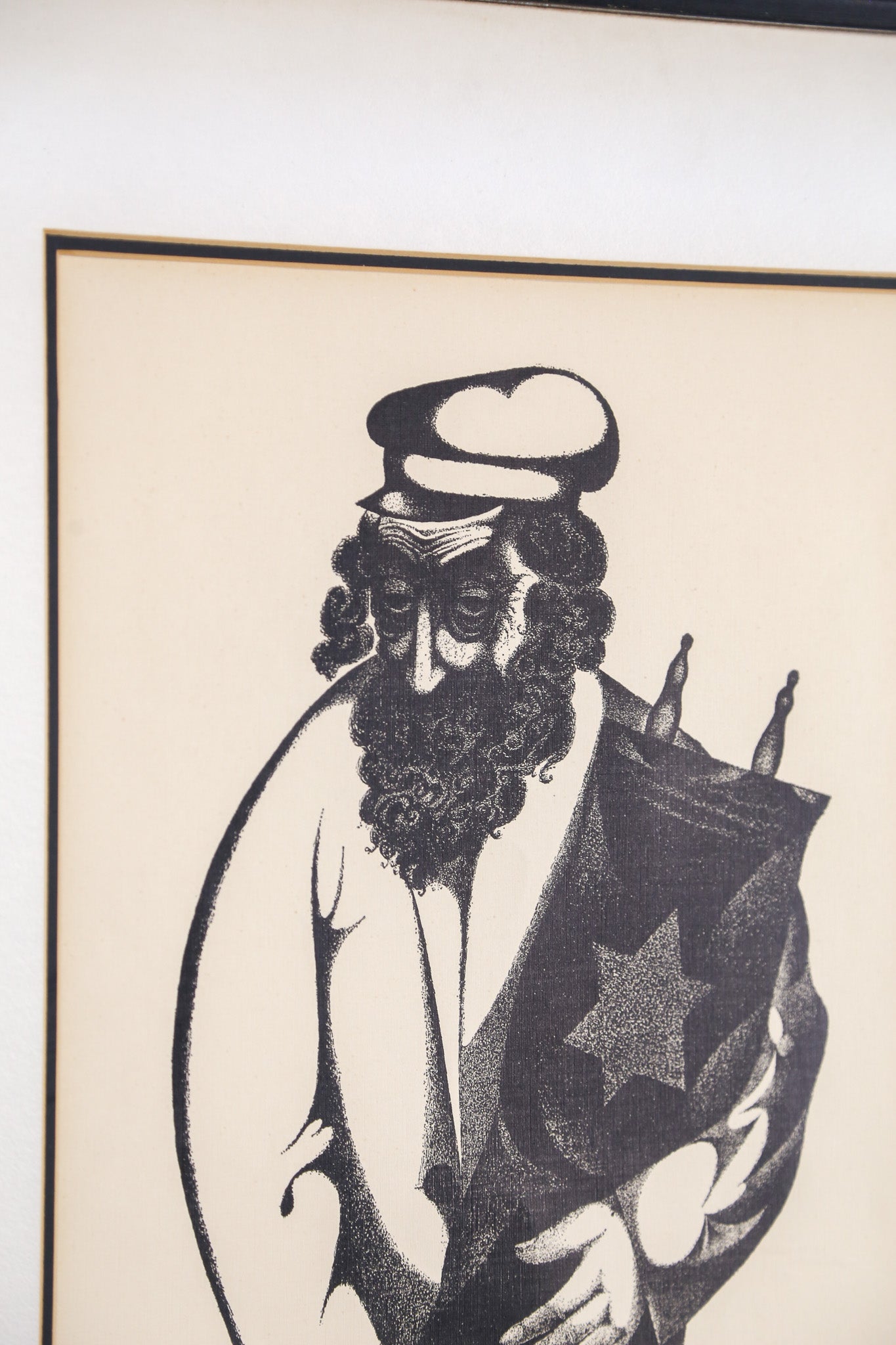Vintage Lithograph "The Torah" / ヴィンテージ リトグラフ「トーラ（律法）を抱く男」