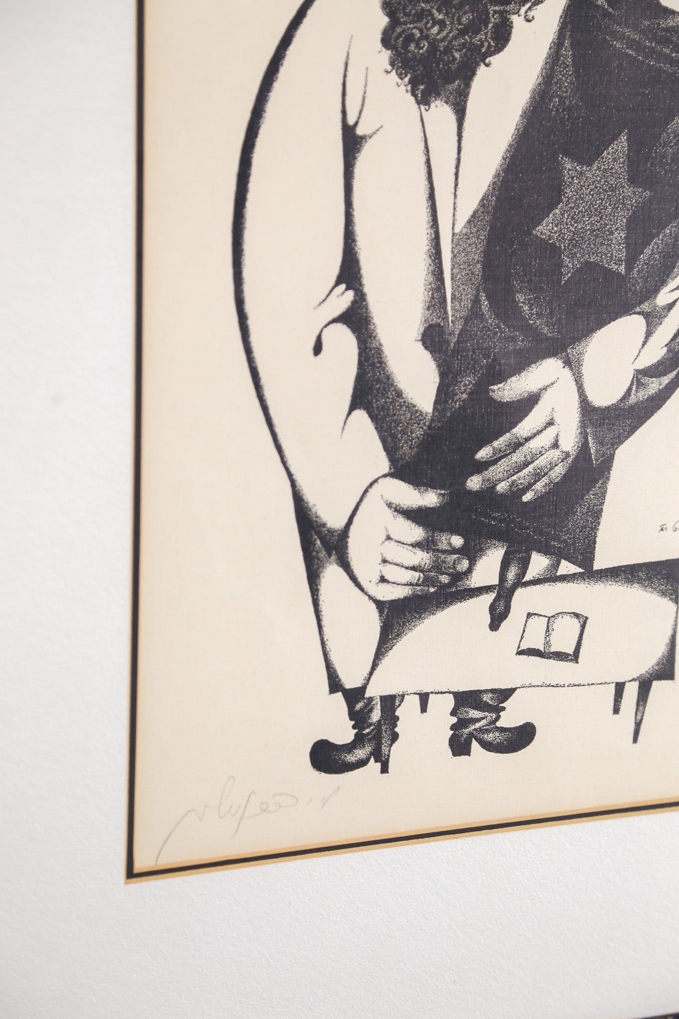Vintage Lithograph "The Torah" / ヴィンテージ リトグラフ「トーラ（律法）を抱く男」