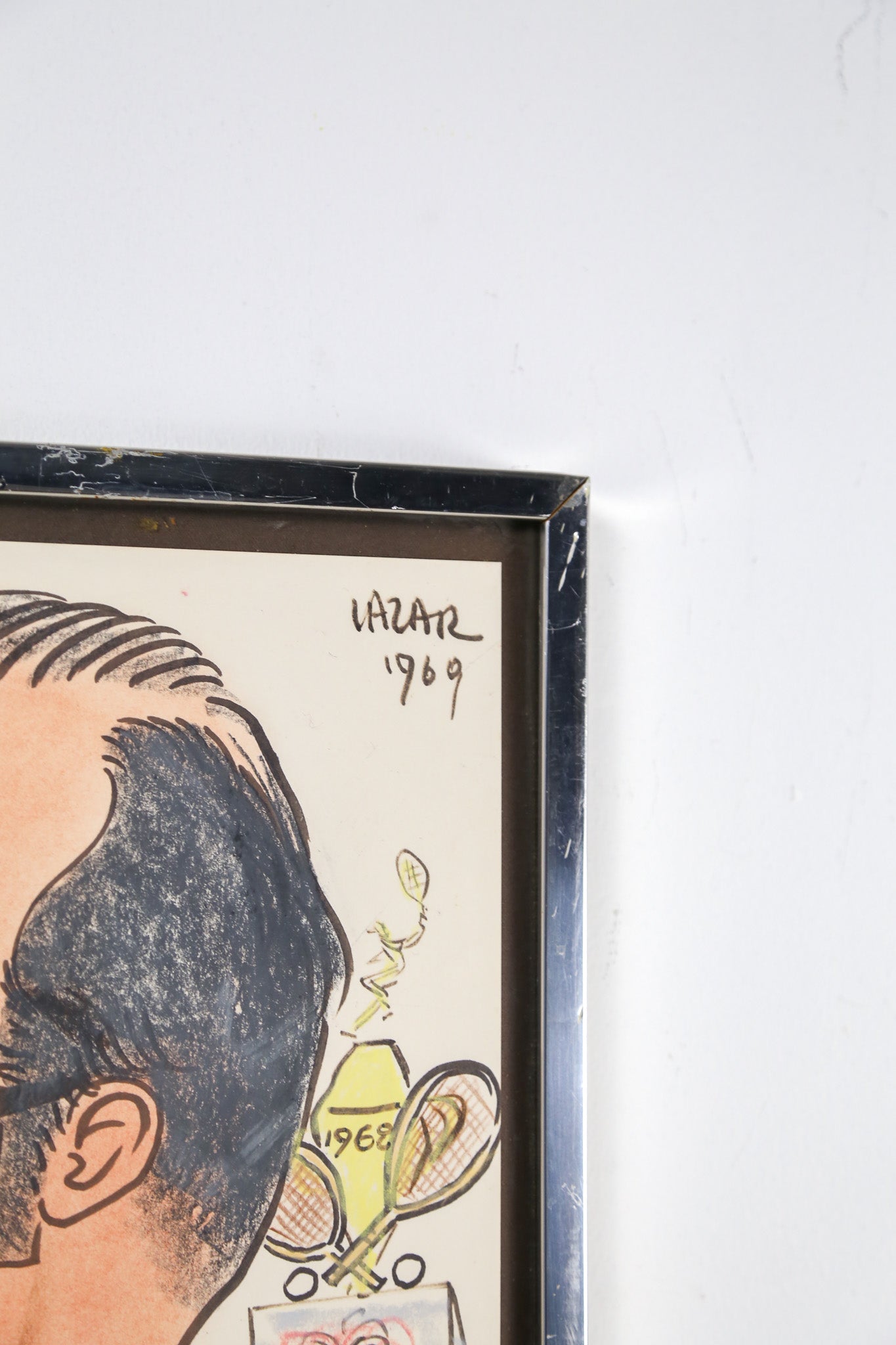 Original Caricature of a Doctor by Lazar, 1969 / 1969年 医師のカリカチュア原画（LAZAR作）