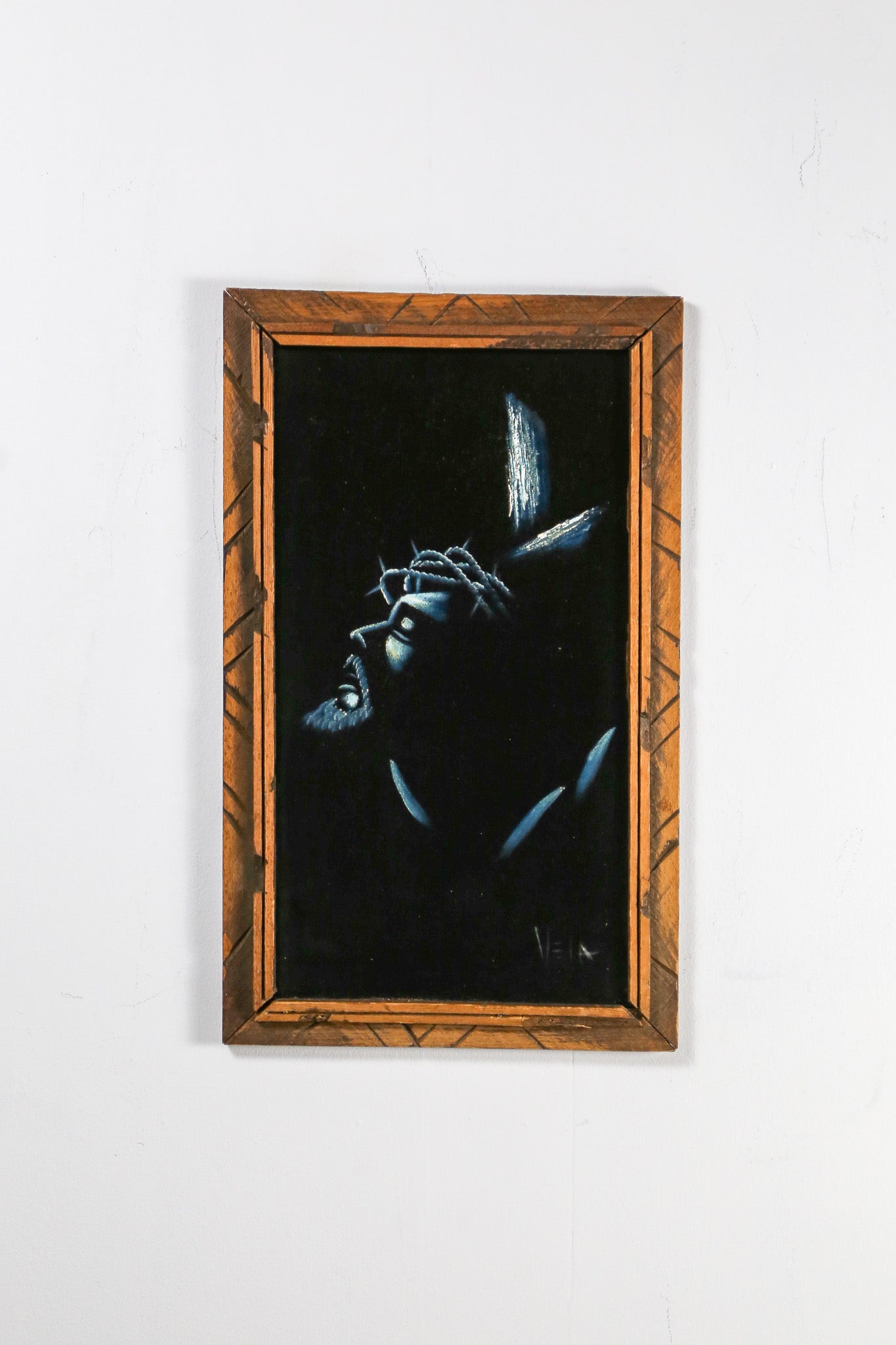 Black Velvet Painting "Head of Christ" / ブラックベルベットペイント「キリストの頭部」
