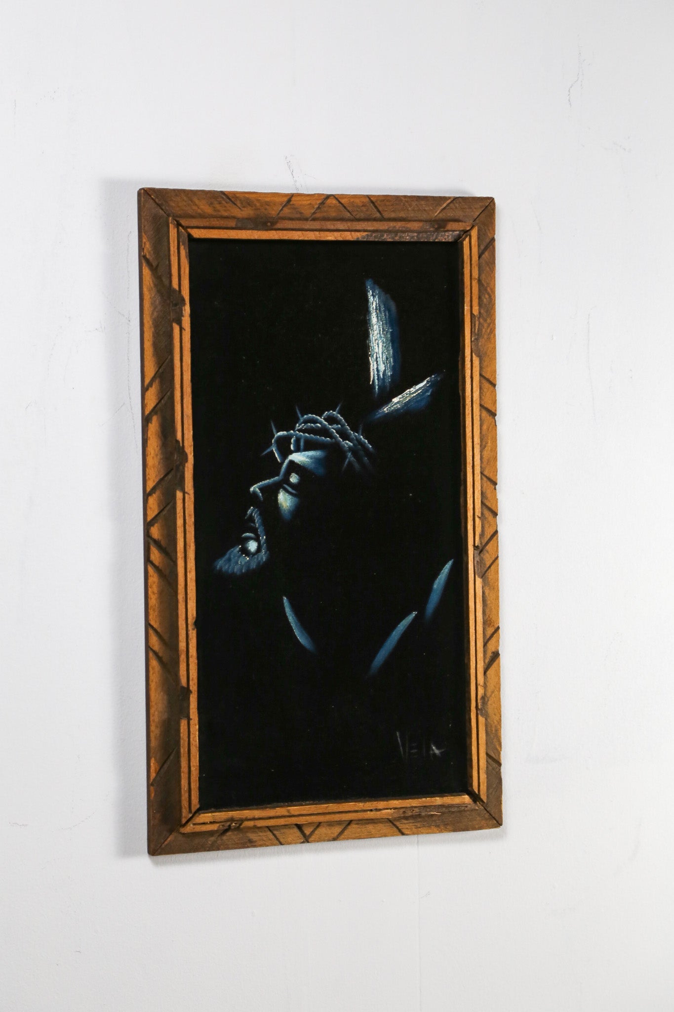 Black Velvet Painting "Head of Christ" / ブラックベルベットペイント「キリストの頭部」