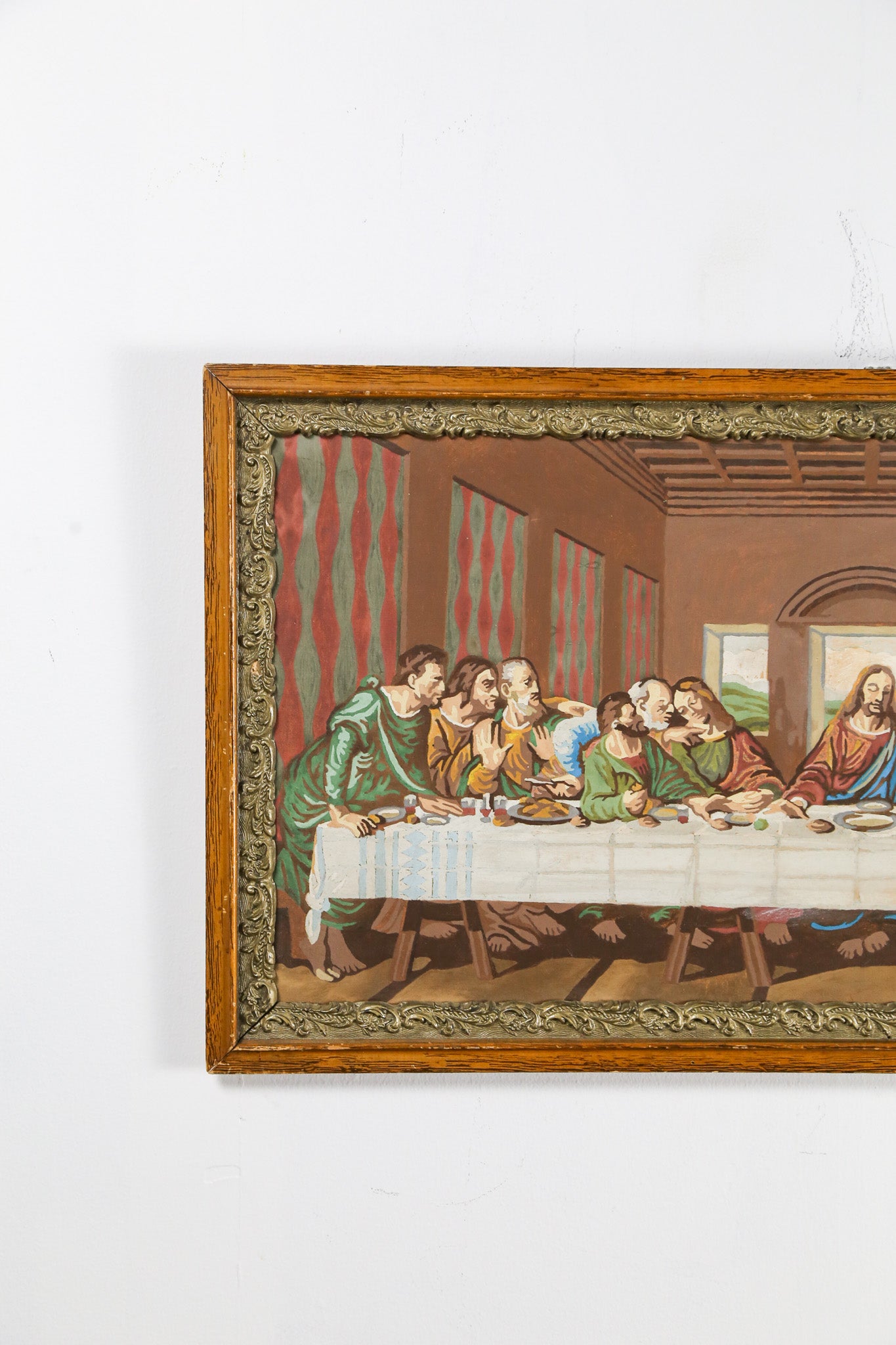 The Last Supper Framed Oil Painting / 最後の晩餐 額装オイルペインティング