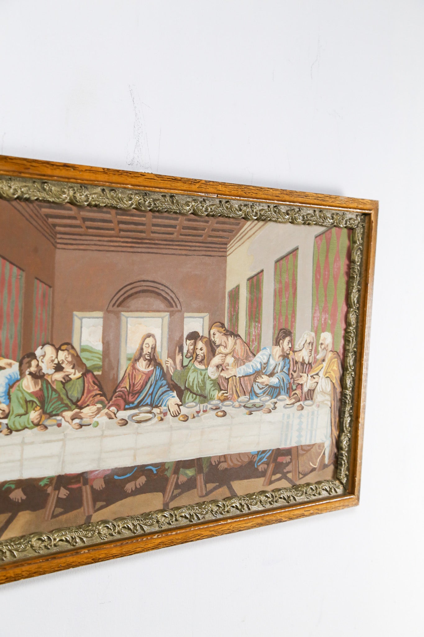 The Last Supper Framed Oil Painting / 最後の晩餐 額装オイルペインティング