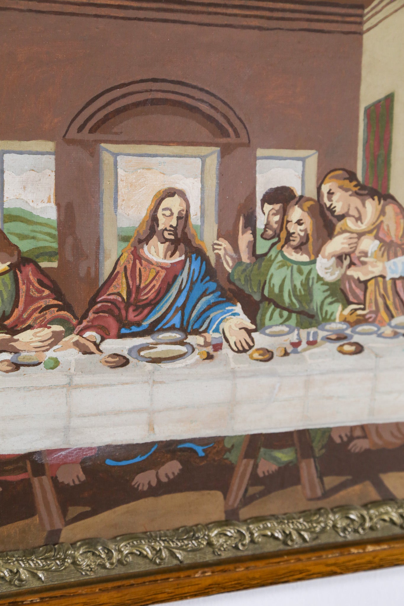 The Last Supper Framed Oil Painting / 最後の晩餐 額装オイルペインティング