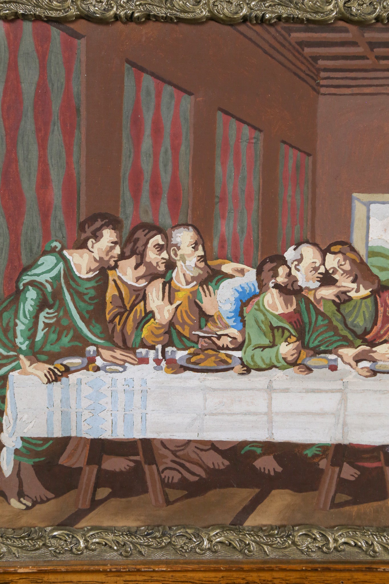 The Last Supper Framed Oil Painting / 最後の晩餐 額装オイルペインティング