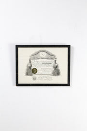 Knights Templar Certificate (1960) / 1960年 テンプル騎士団 認定証 額装品