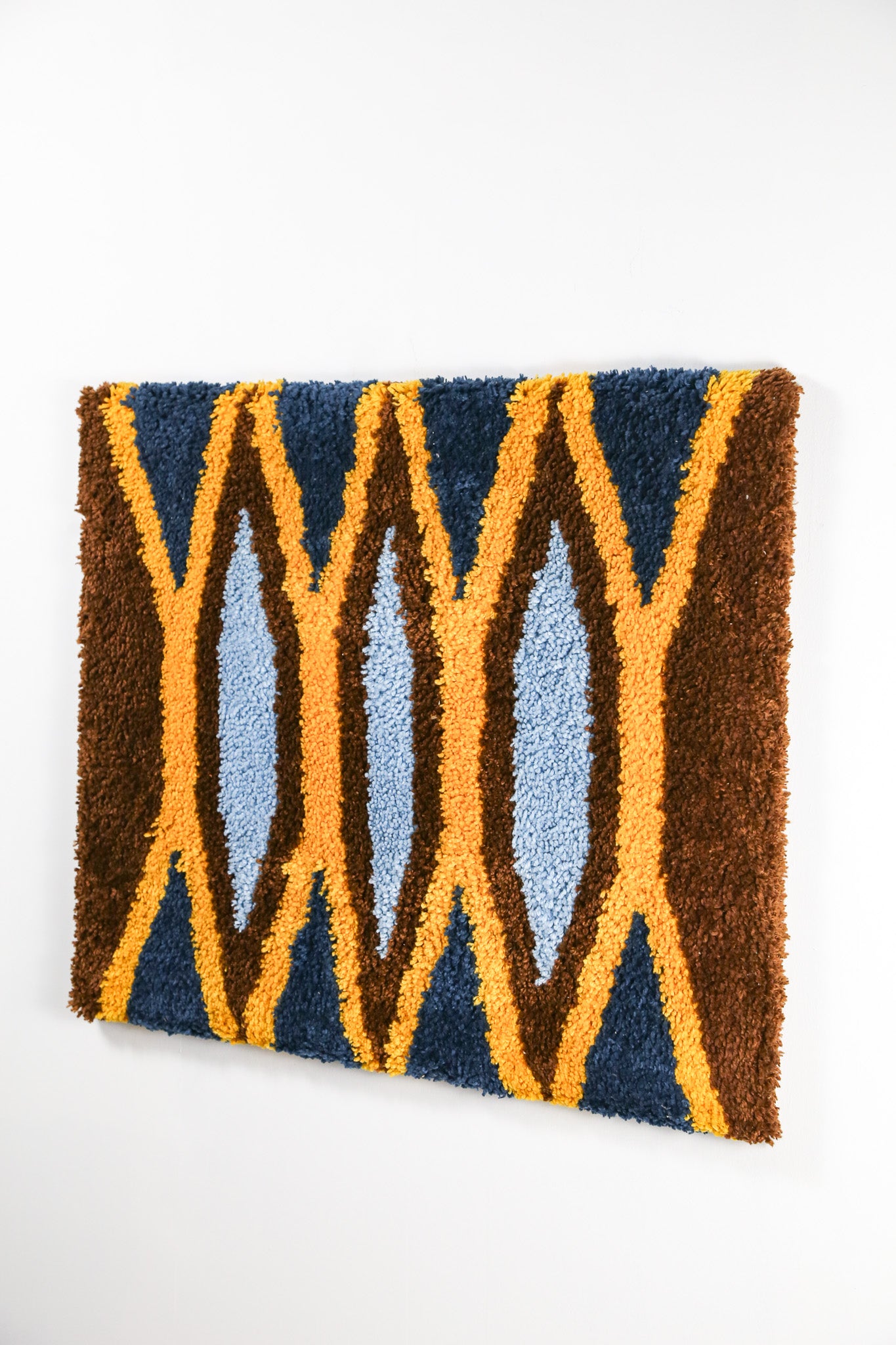 Blue Brown Yellow Fabric Panel / ブルー ブラウン イエロー ファブリックパネル