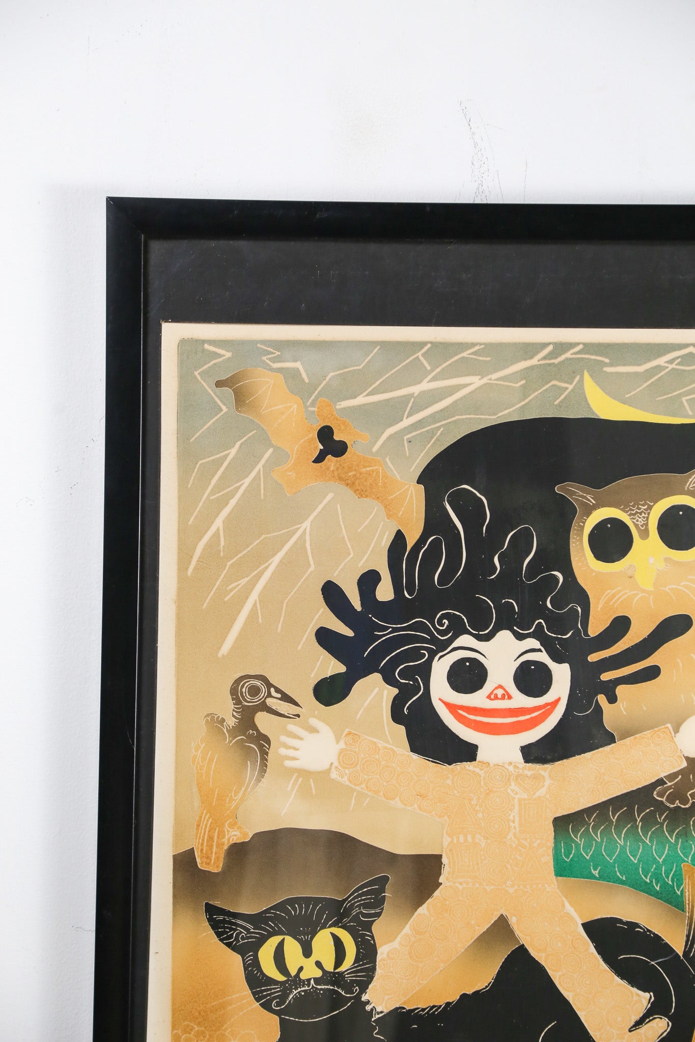 Night Creatures and Child Screen Print / 月夜と動物たち シルクスクリーン