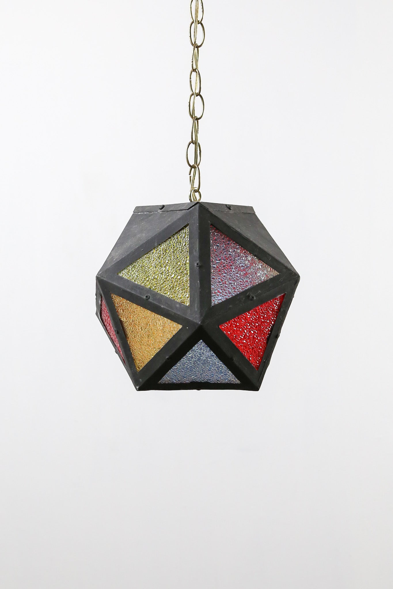 Stained Glass Style Polygonal Pendant Light / ステンド風 多角形ライト