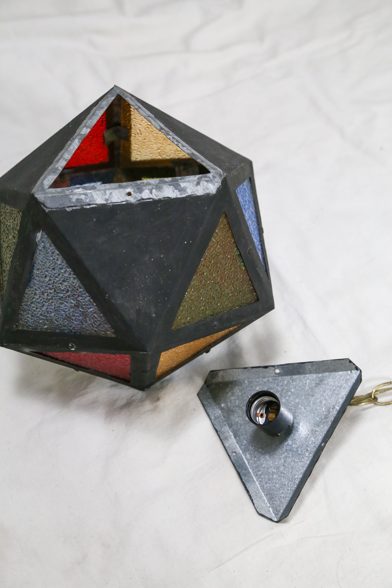 Stained Glass Style Polygonal Pendant Light / ステンド風 多角形ライト