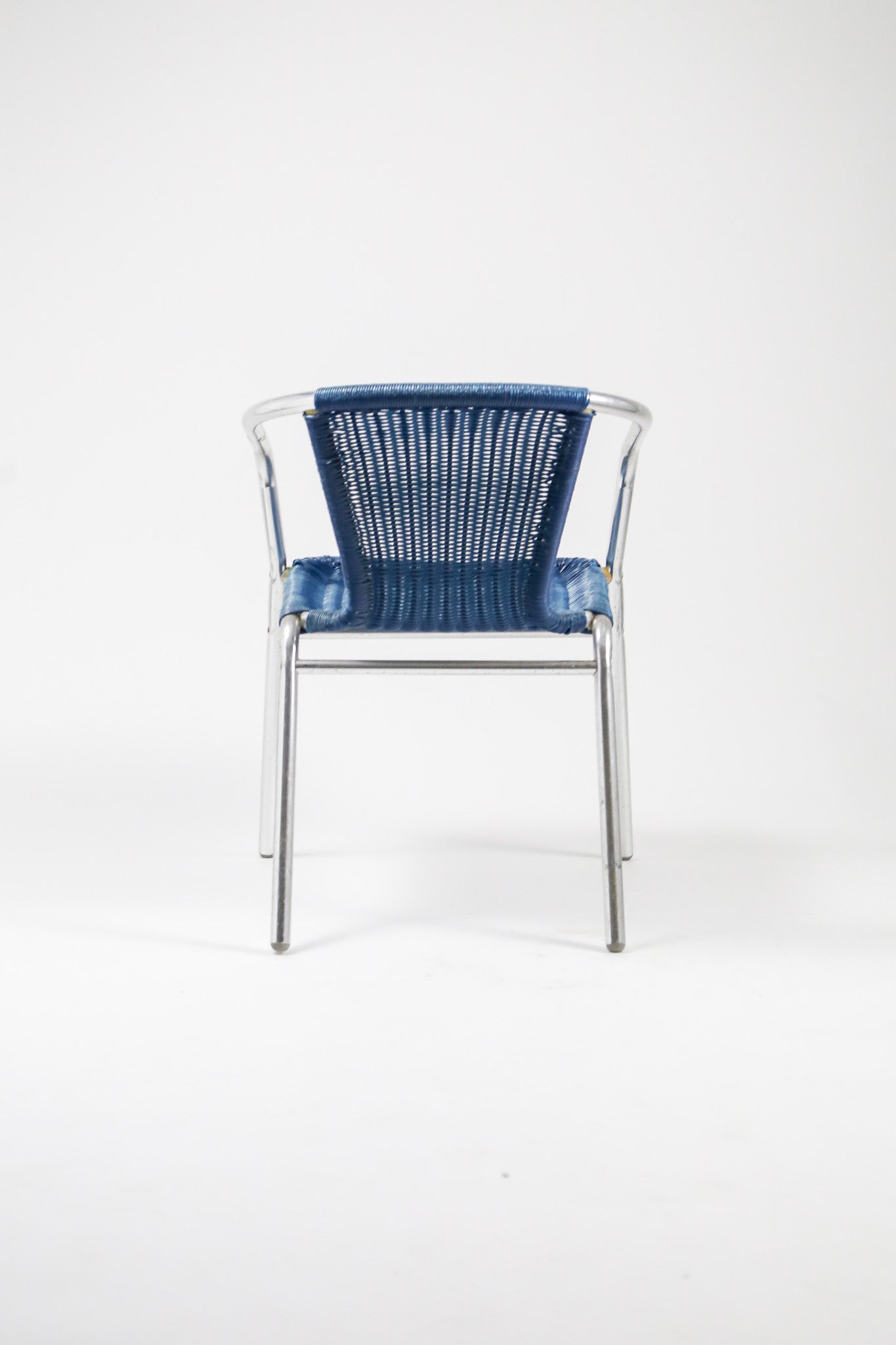 Blue Vinyl Woven Armchair / ビニール編みアームチェア