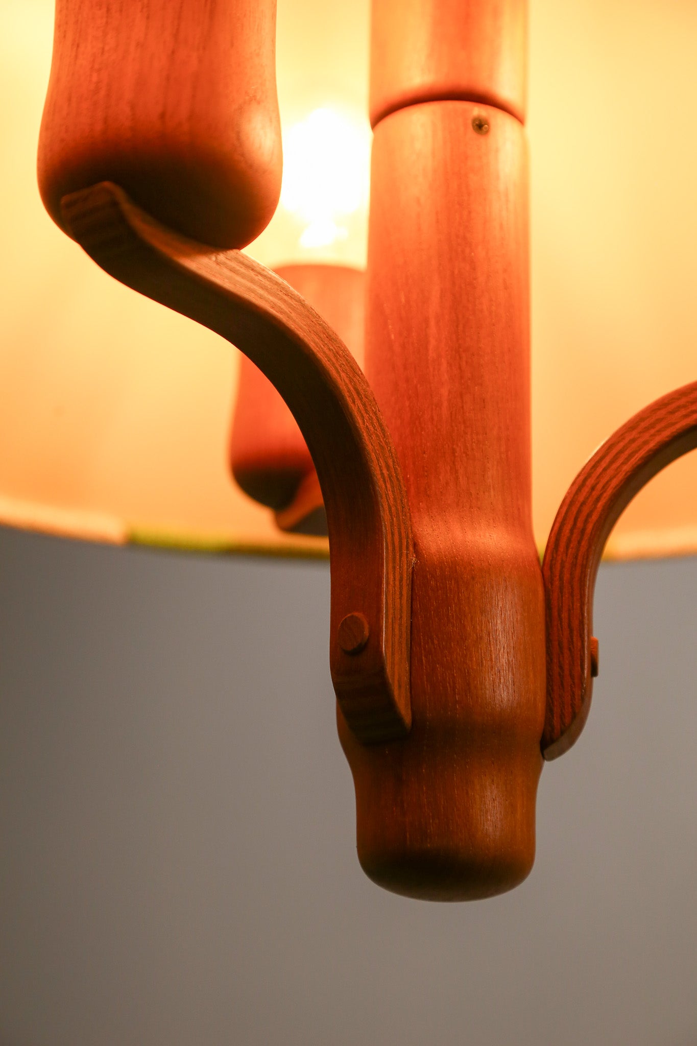 Vintage Teak Pendant Light with Psychadelic Green Shade / ヴィンテージ チーク ペンダントライト サイケデリックグリーンシェード