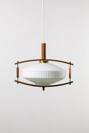 Teak and Milky Glass Pendant Light / チーク＆乳白色ガラス ペンダントライト