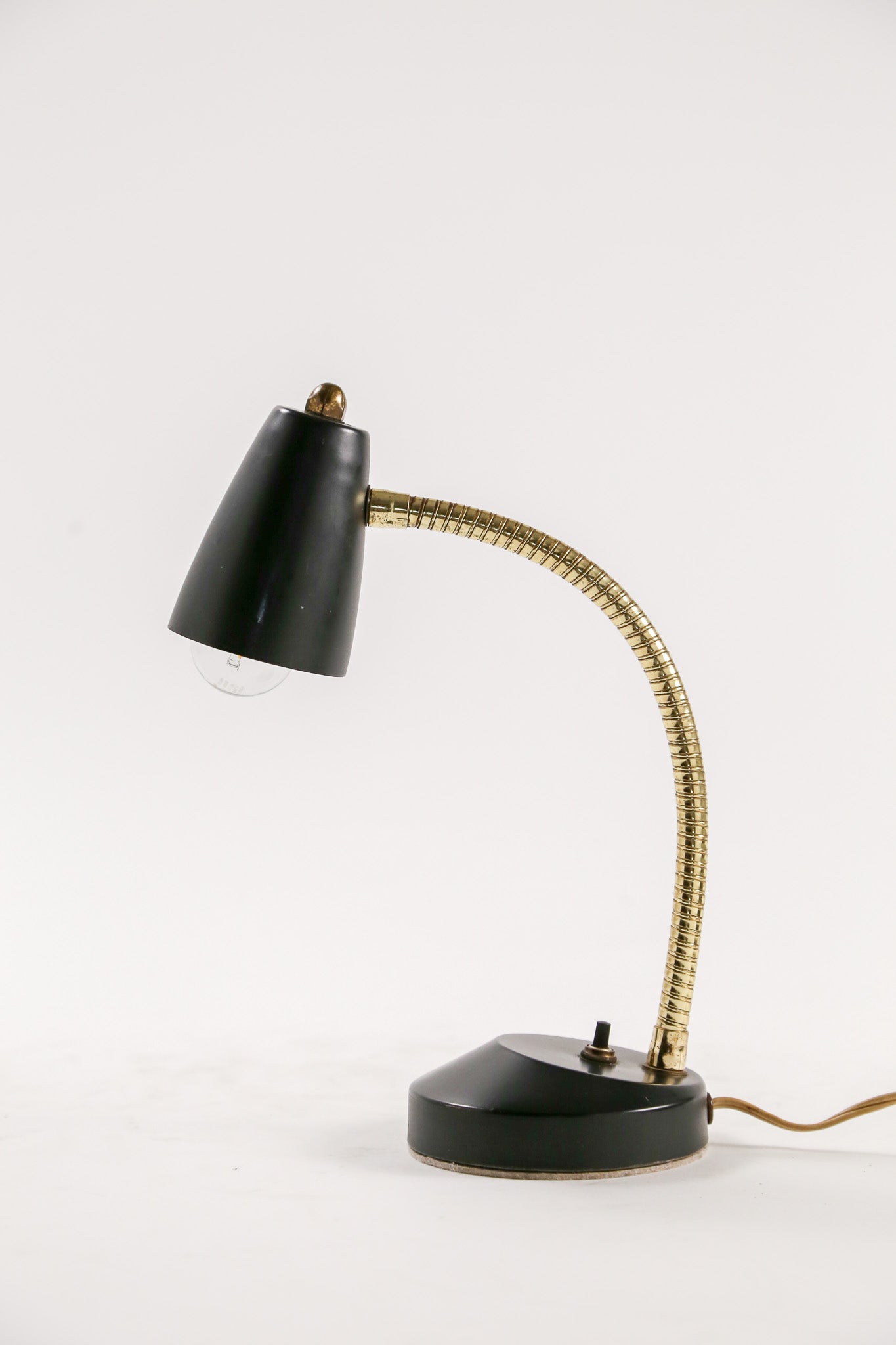 Black & Gold Gooseneck Desk Lamp / 黒×ゴールド グースネック デスクライト