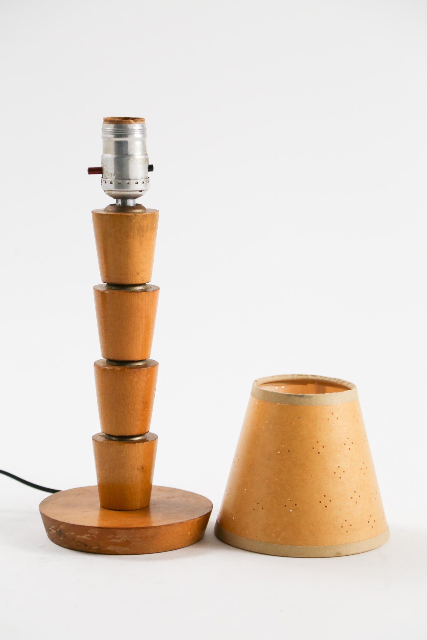 Wood Base & Paper Shade Desk Lamp / 木製ベース×紙シェード デスクライト
