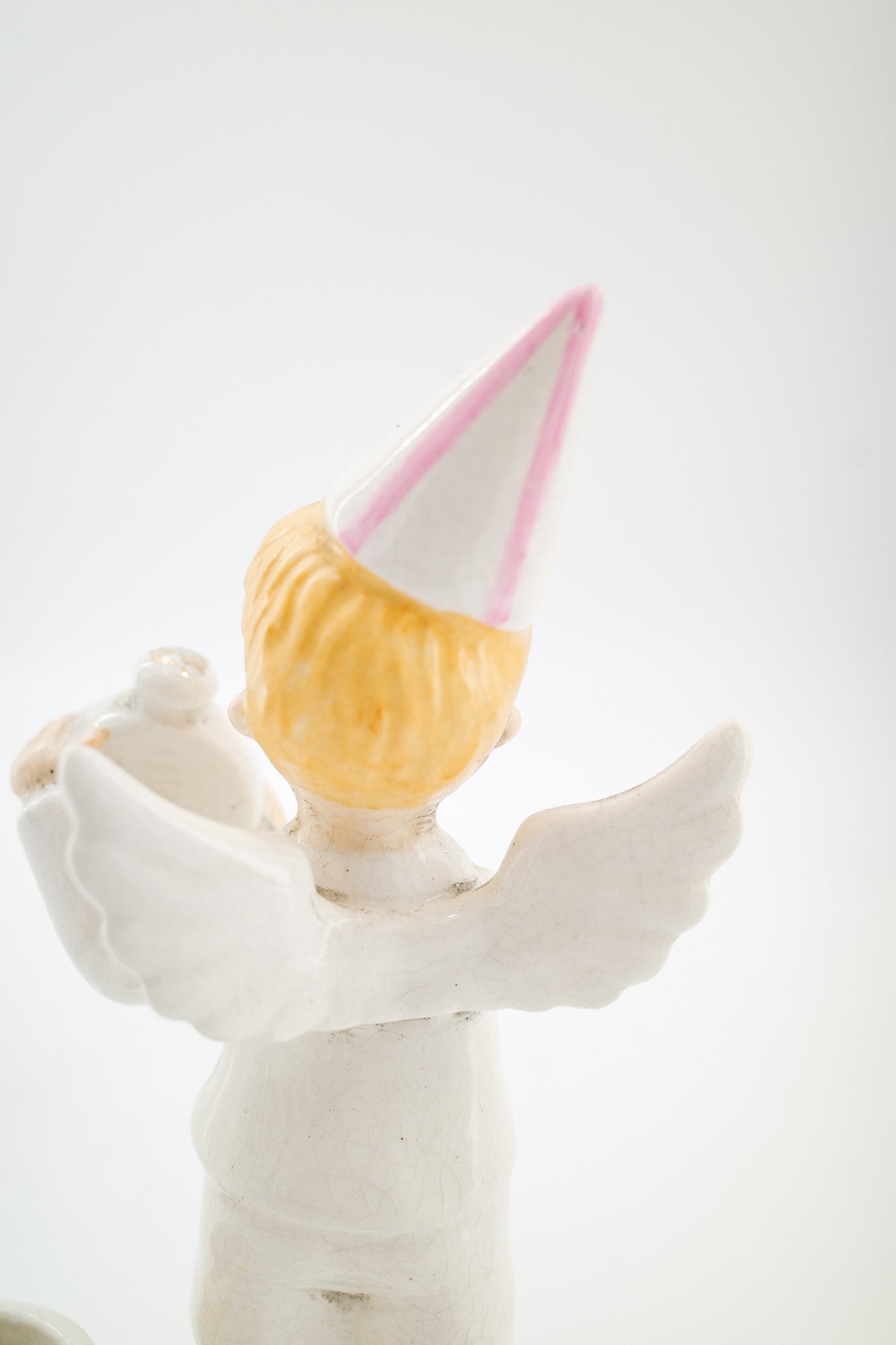 January New Year's Angel Ceramic Figurine / January ニューイヤー エンジェル クロック 陶器置物