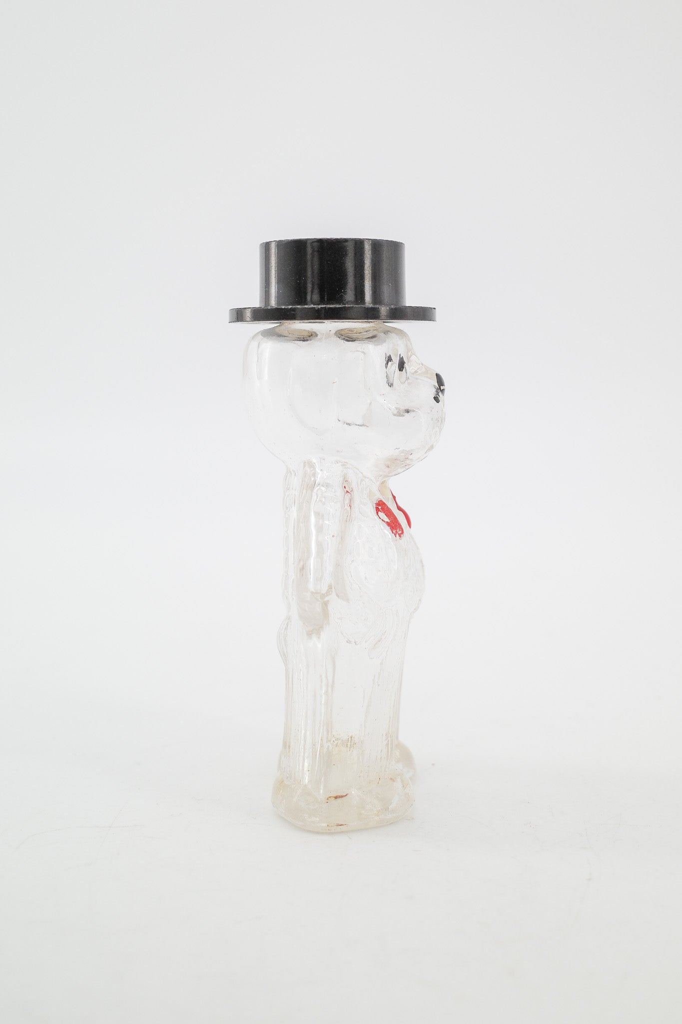 Dog Figurine Glass Bottle with Top Hat / シルクハットを被ったイヌのガラスボトル