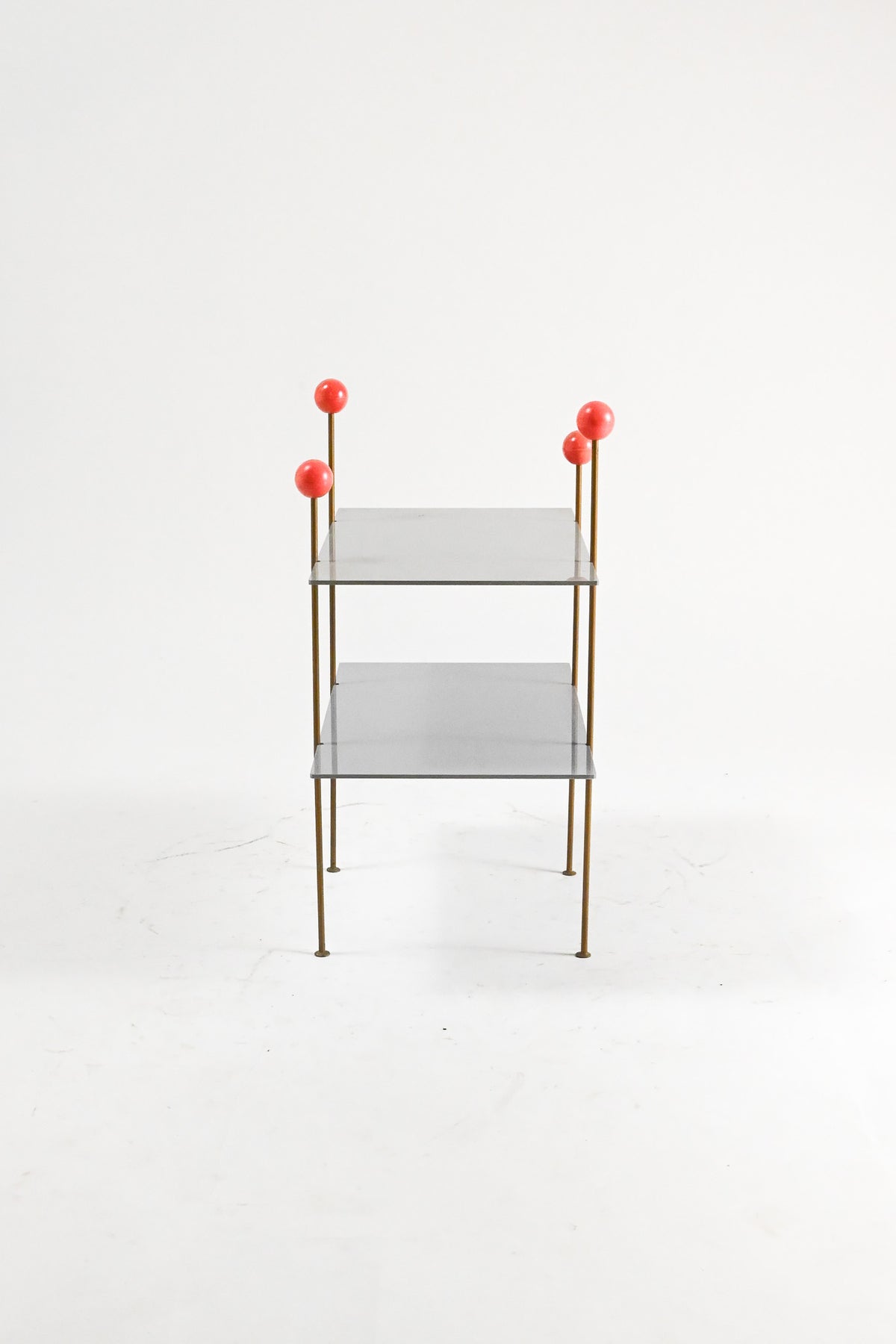 Grey 2-Tier Small Shelf with Red Balls / 2段スモールシェルフ
