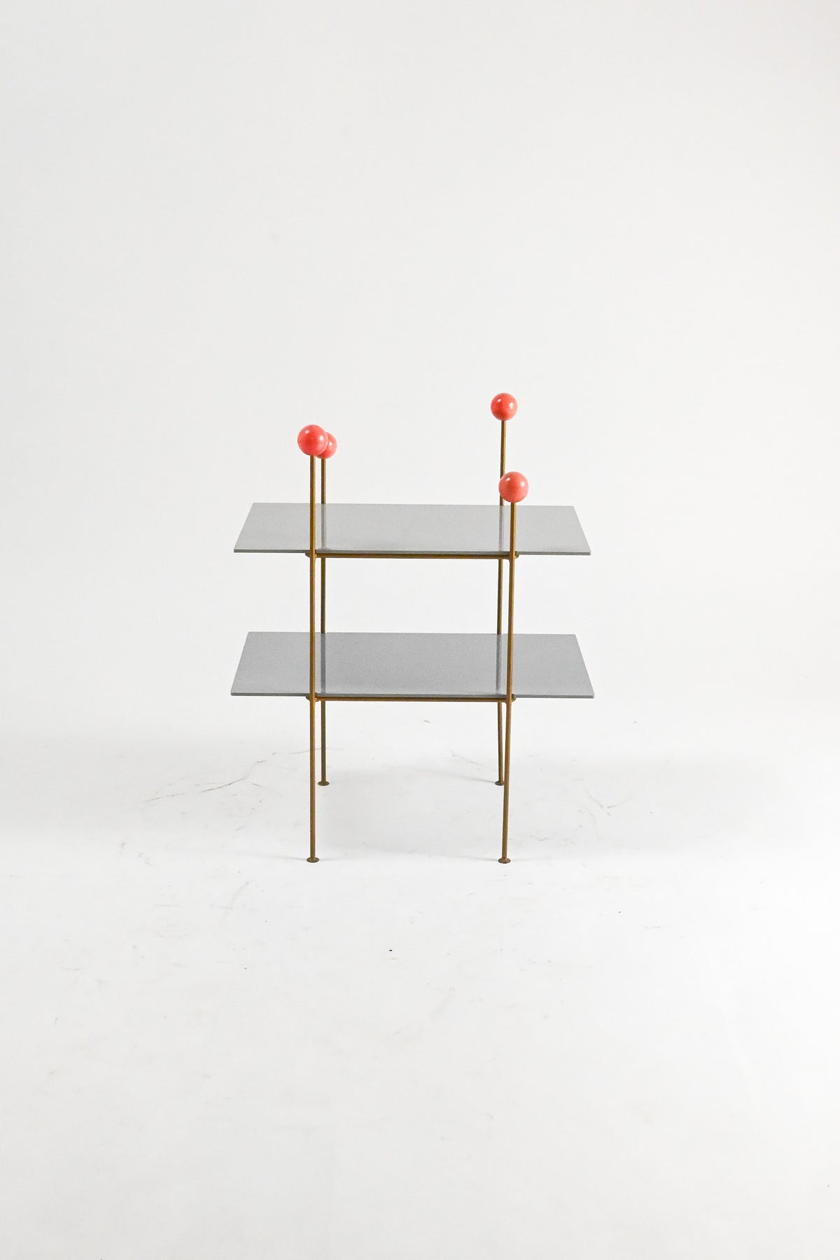 Grey 2-Tier Small Shelf with Red Balls / 2段スモールシェルフ