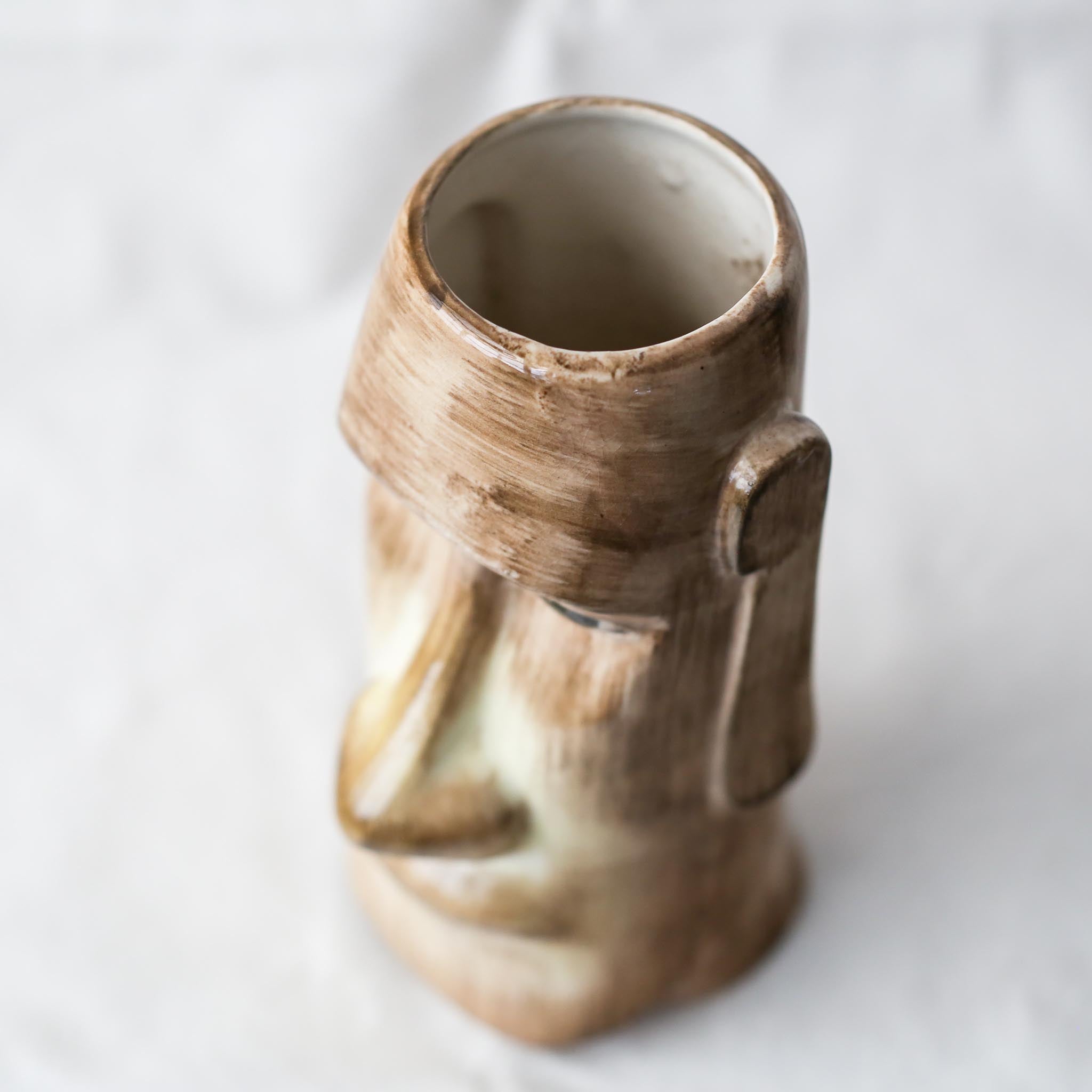 Ceramic Moai Statue Vase / 陶器製モアイの花器