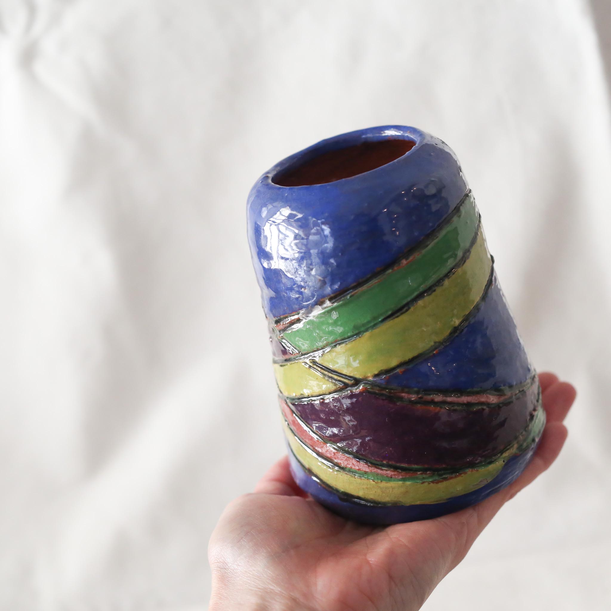 Ceramic Blue Vase / セラミック青い花器