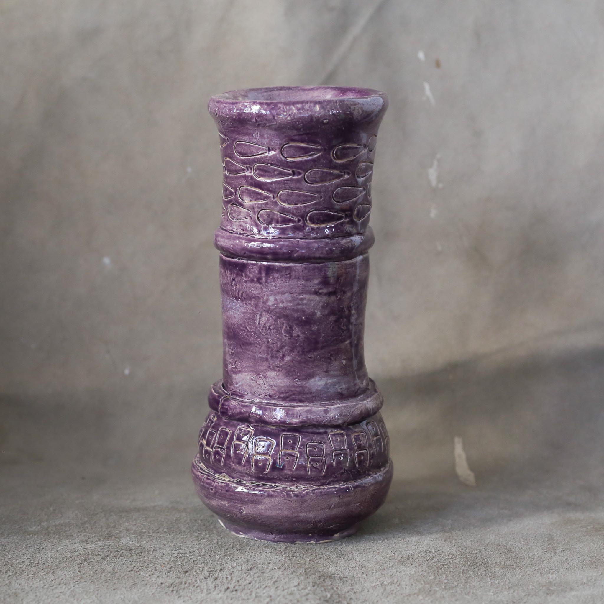 Ceramic purple vase